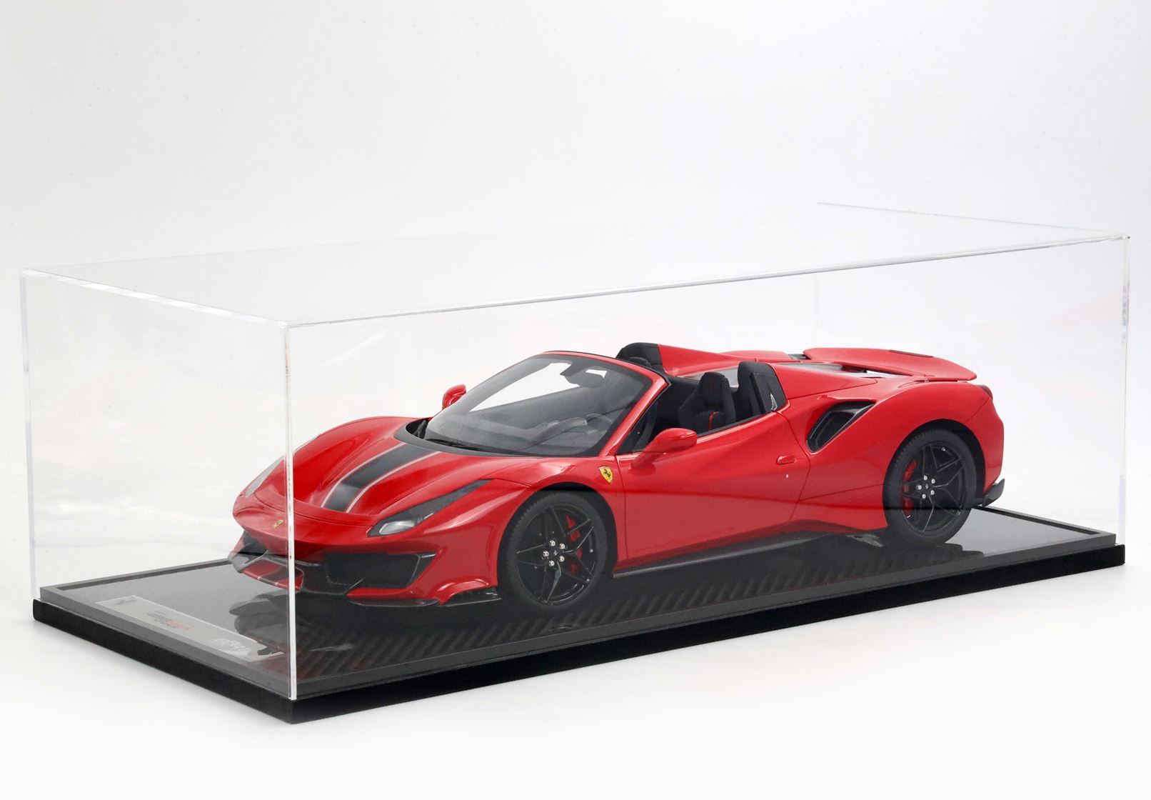 1/12 BBR Ferrari 488 Pista Spider Open roof - Rosso Corsa - black silver stripe LE 30 pcs. BBR1225B