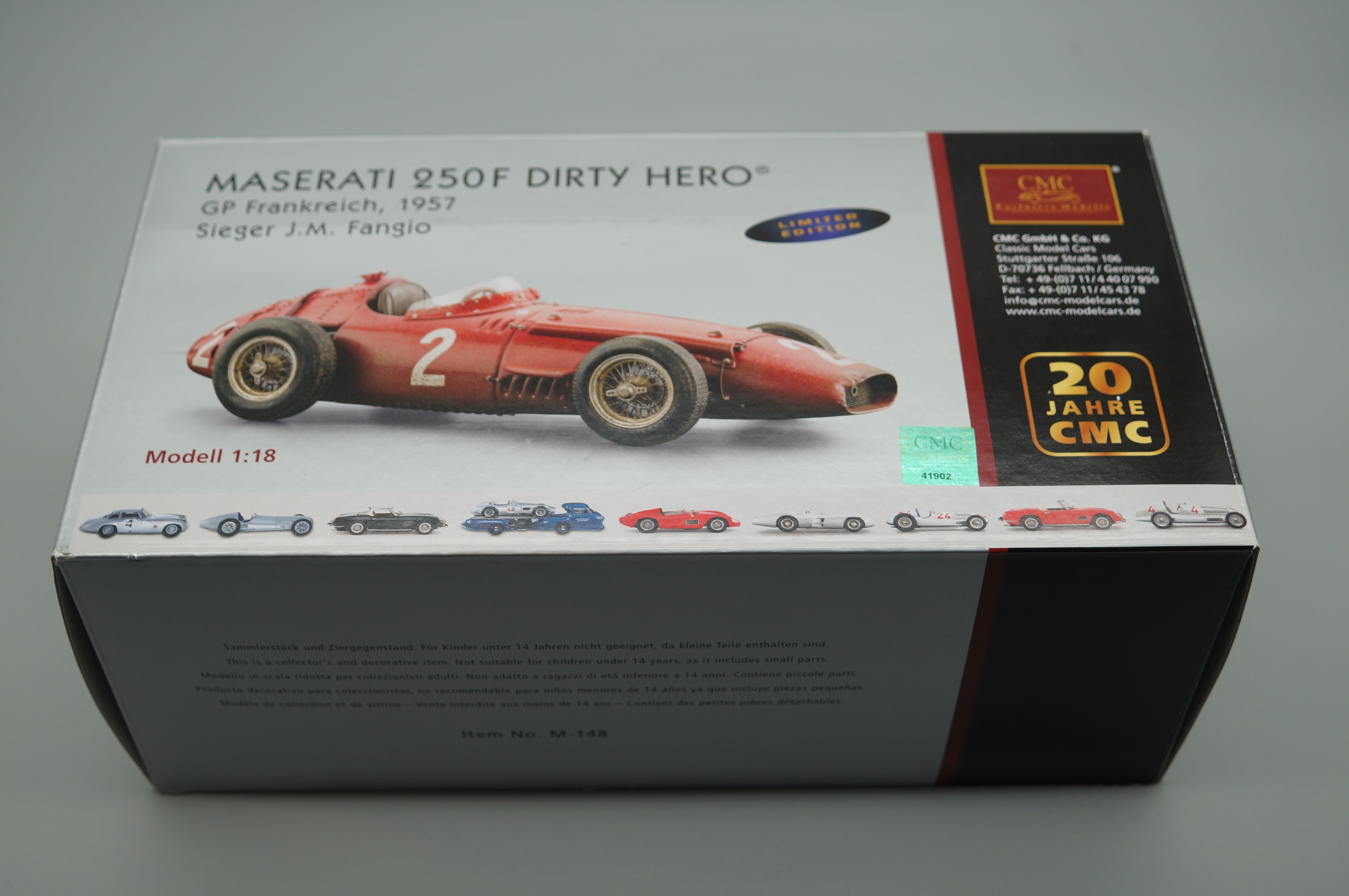 Maserati 250F #2 Dirty Hero collectors edition 20 Jahre CMC M-148 LE 1000 pcs -pre-owned AA491