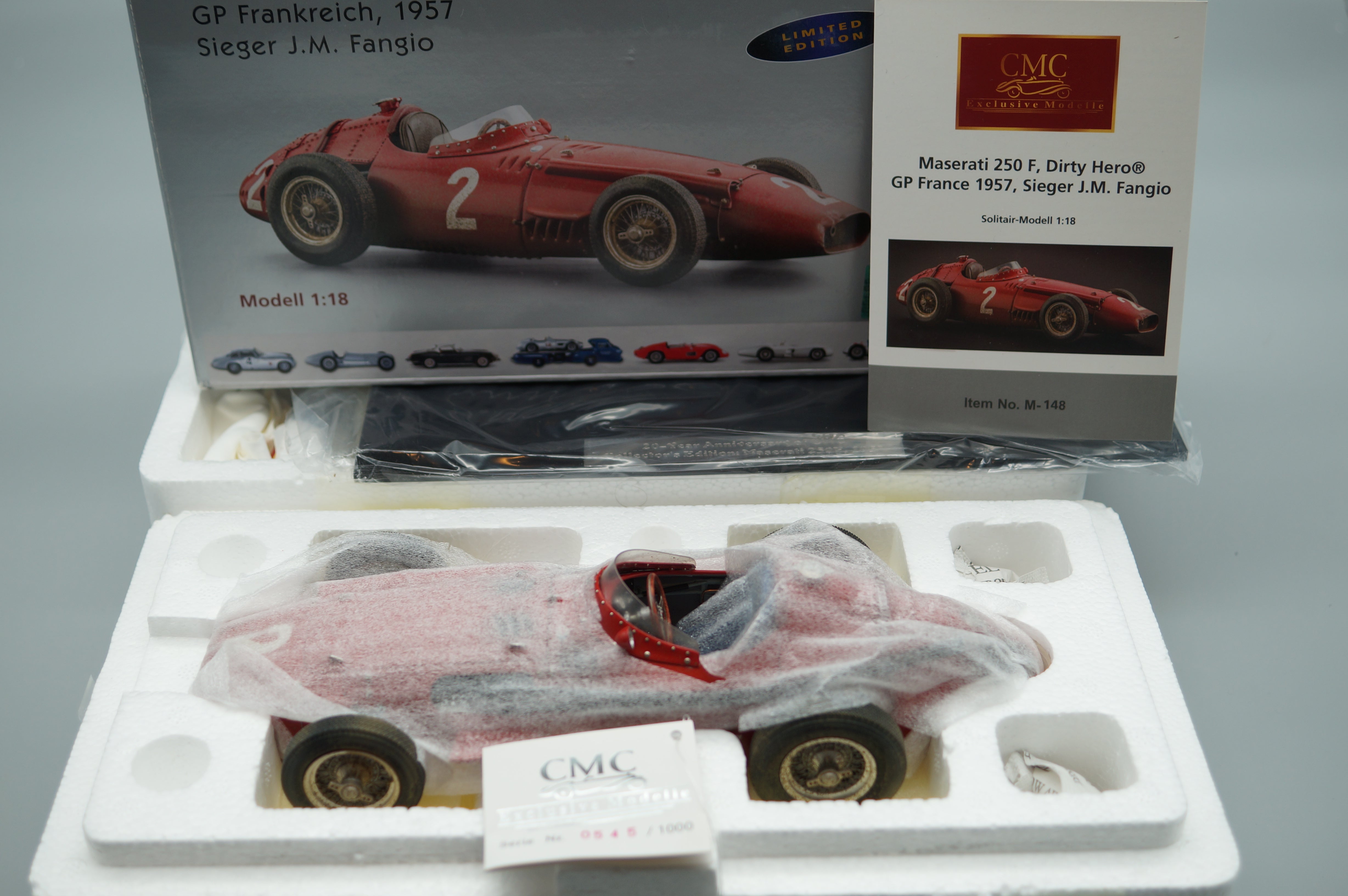 Maserati 250F #2 Dirty Hero collectors edition 20 Jahre CMC M-148 LE 1000 pcs -pre-owned AA491