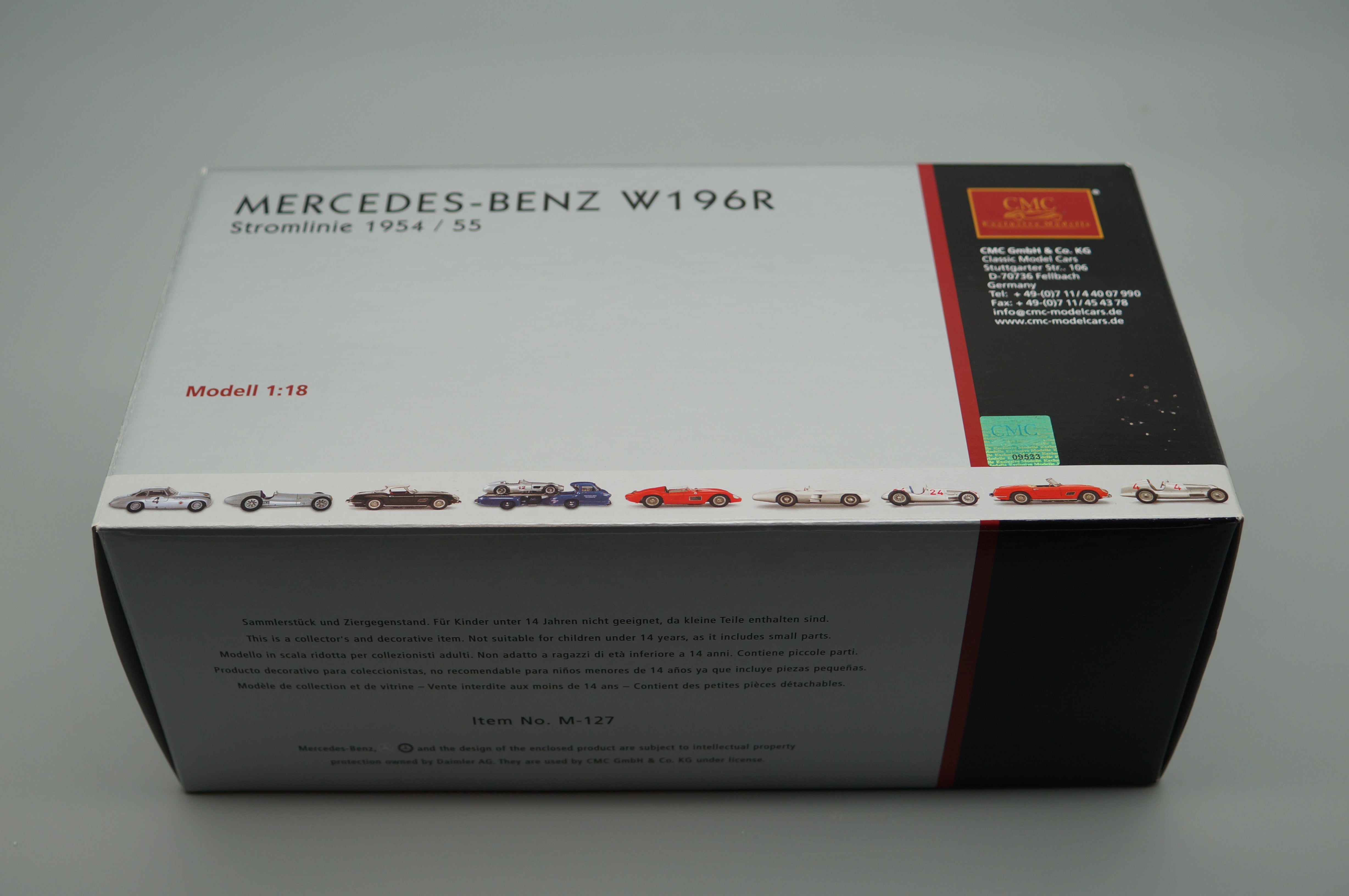 1/18 Mercedes-Benz W196R Stromlinie CMC M-127 - pre-owned- AA493