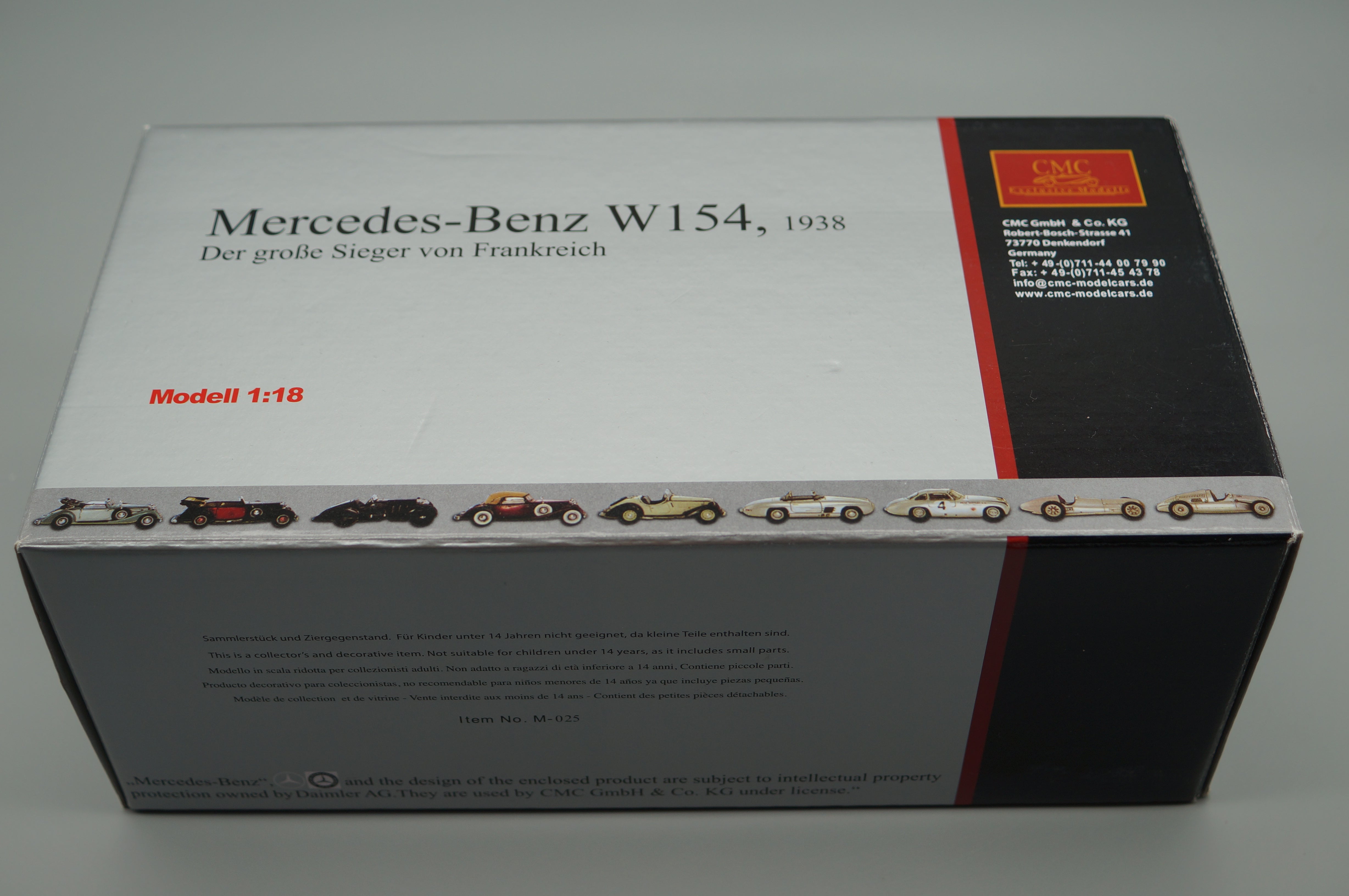 1/18 Mercedes-Benz W154 Der große Sieger Frankreich CMC M-025 -pre-owned- AA498