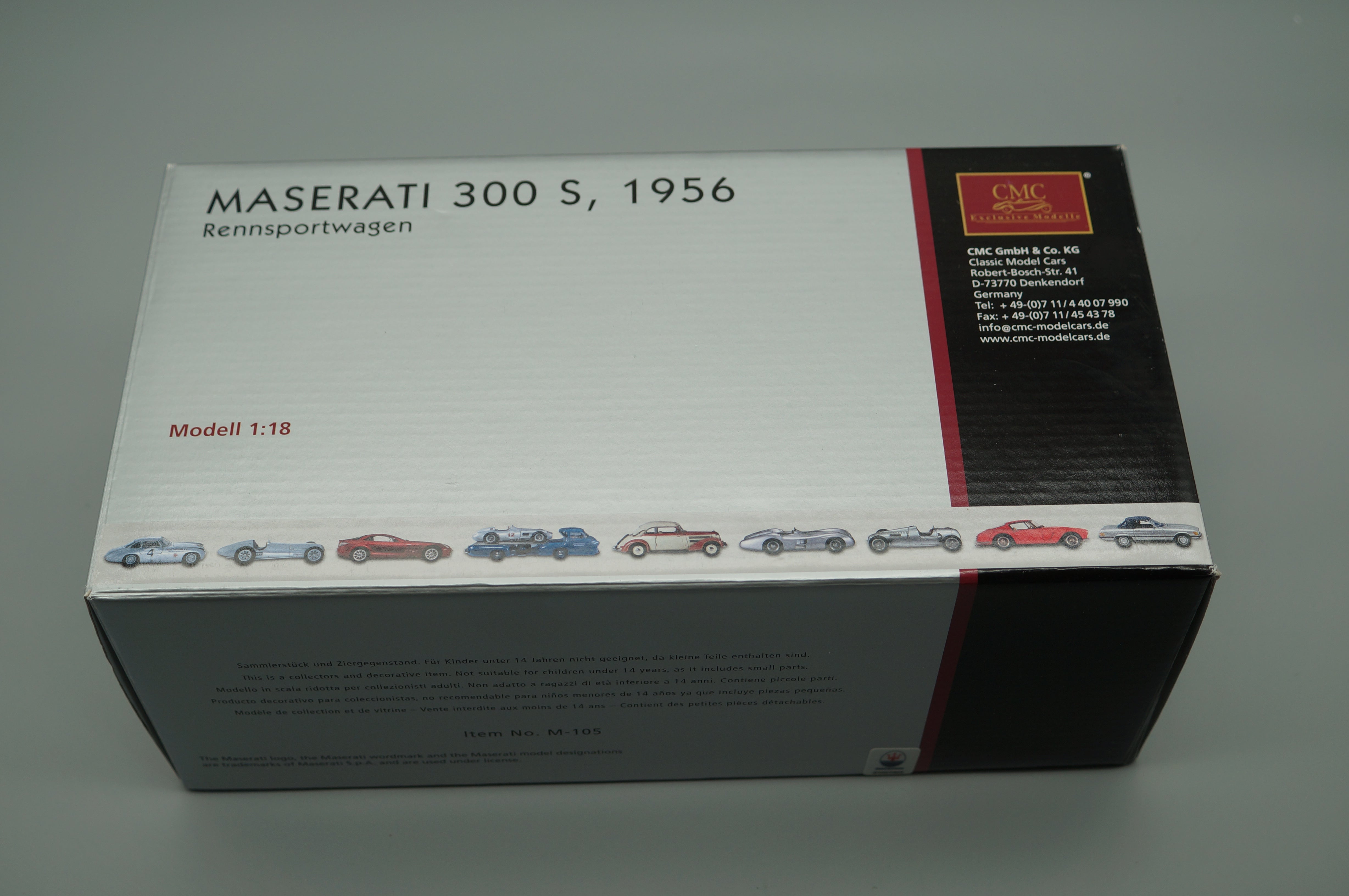1:18 Maserati 300S racing sports car 1956 CMC M-105 -pre-owned- AA446