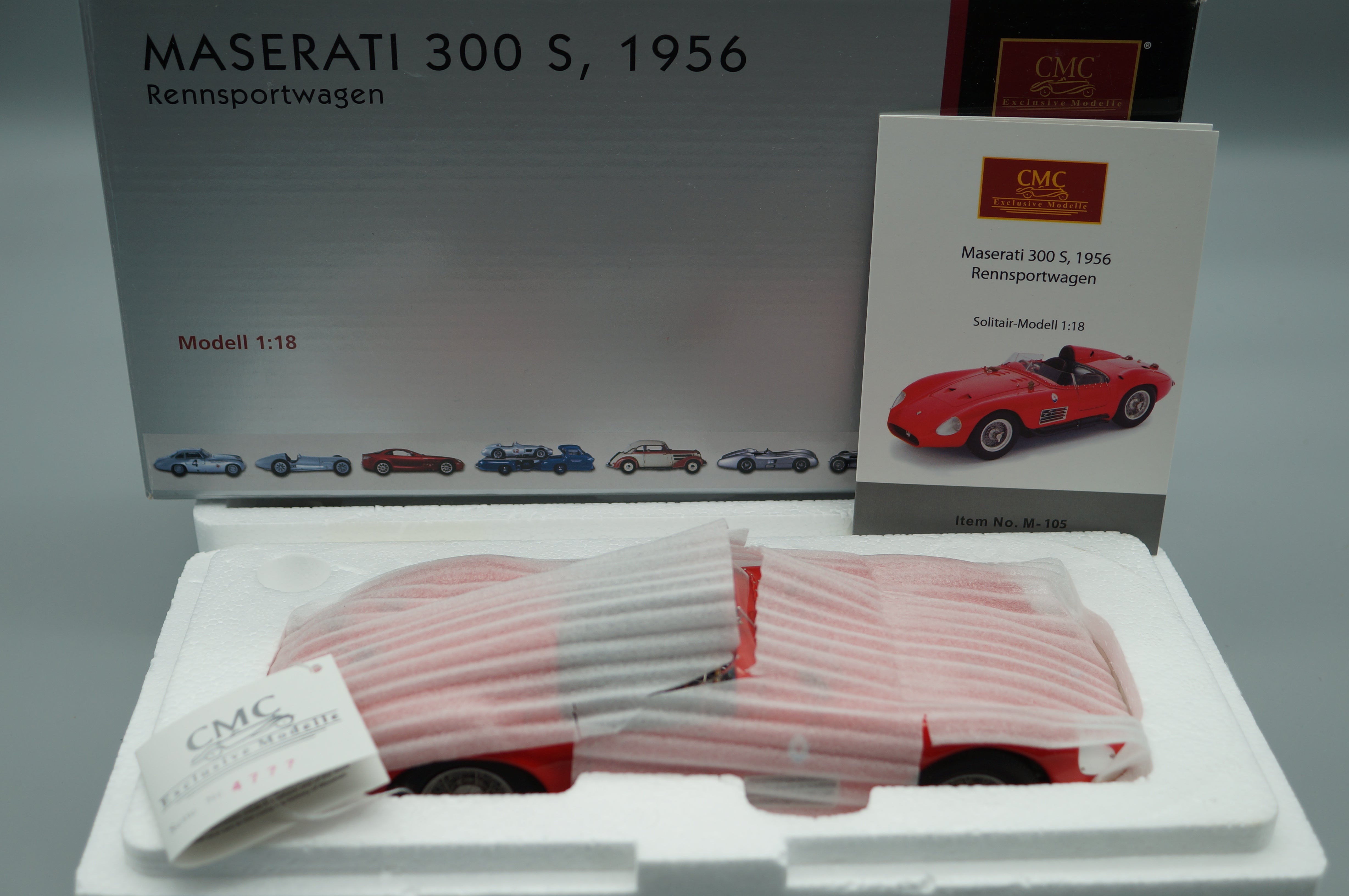 1:18 Maserati 300S racing sports car 1956 CMC M-105 -pre-owned- AA446
