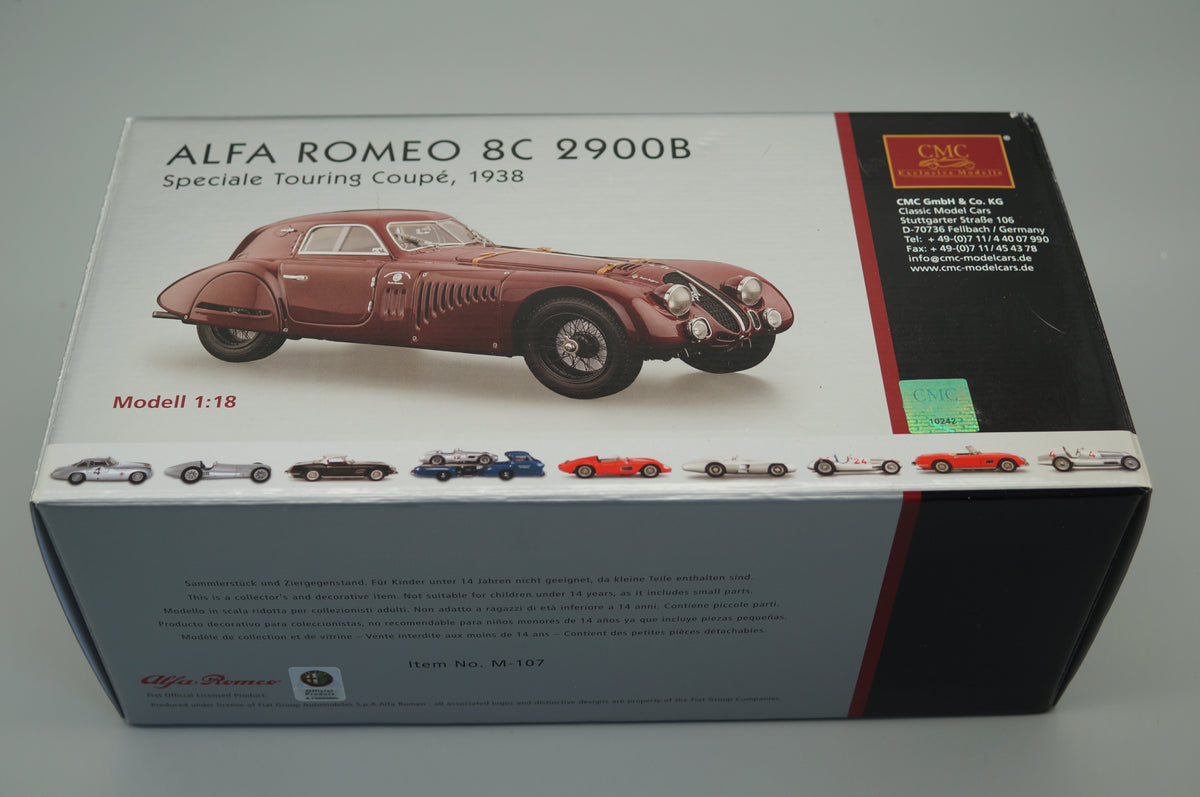 1/18 Alfa Romeo 8C 2900B Speciale Touring Coupe 1938 #1213 CMC M-107 -pre-owned -FH308