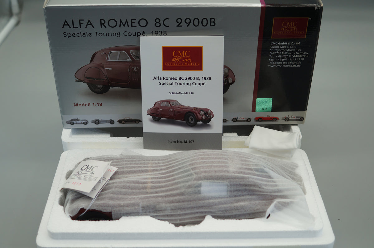 1/18 Alfa Romeo 8C 2900B Speciale Touring Coupe 1938 #1213 CMC M-107 -pre-owned -FH308