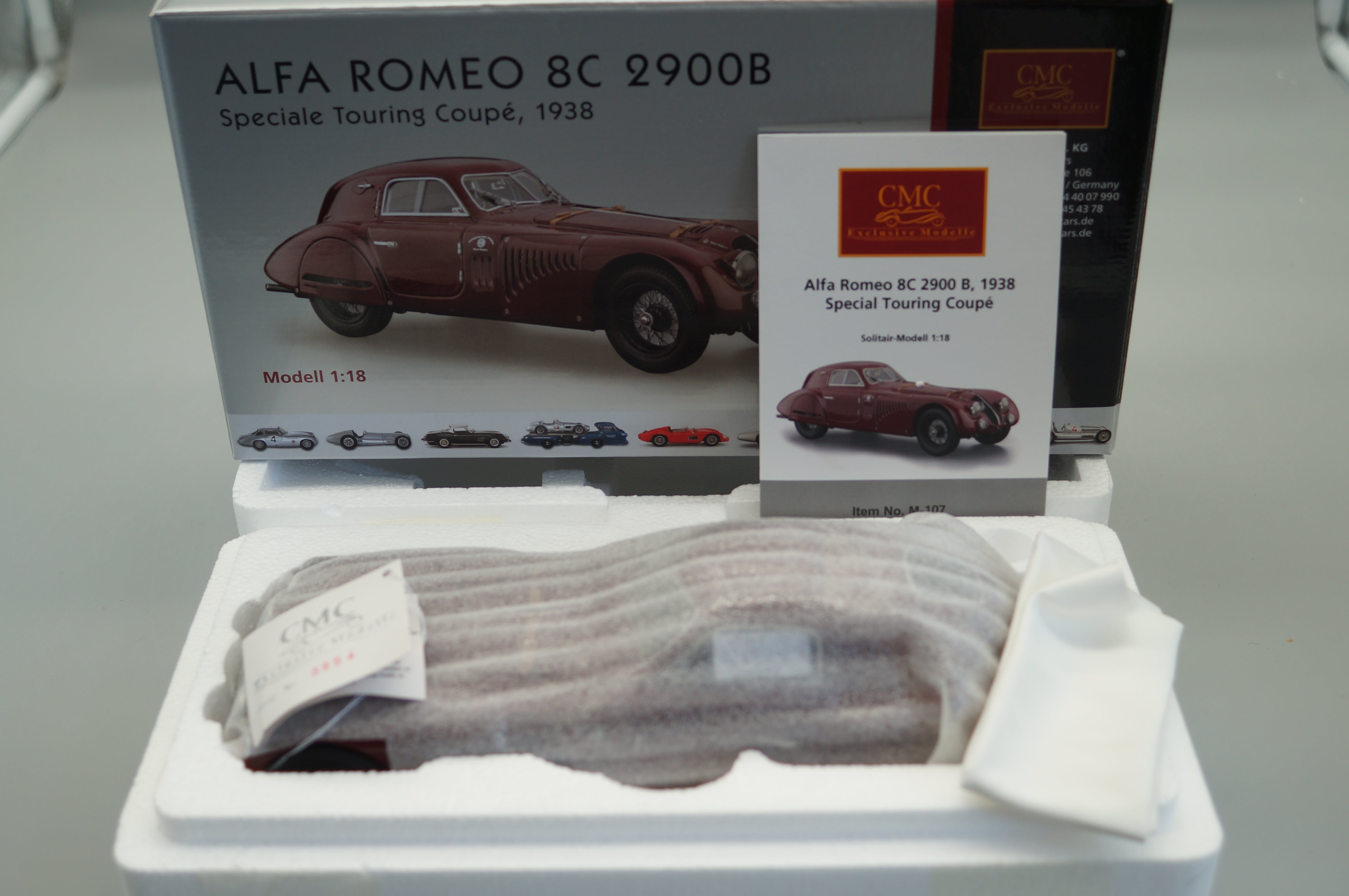 1/18 Alfa Romeo 8C 2900B Speciale Touring Coupe 1938 #2211 CMC M-107 -pre-owned