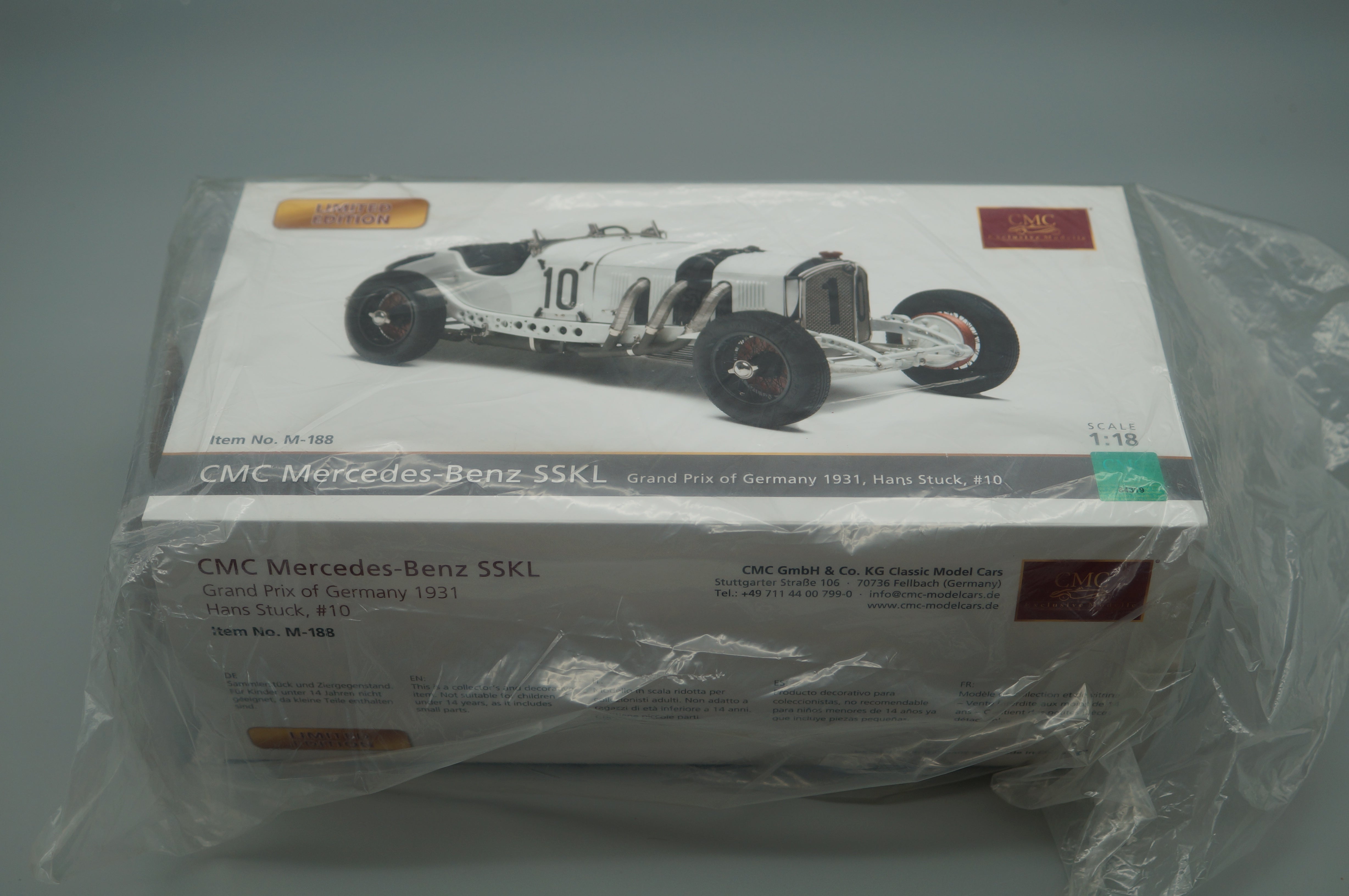 1/18 Mercedes-Benz SSKL #10 Mille Miglia 1931 Hans Stuck CMC M-188 - pre-owned- TS449