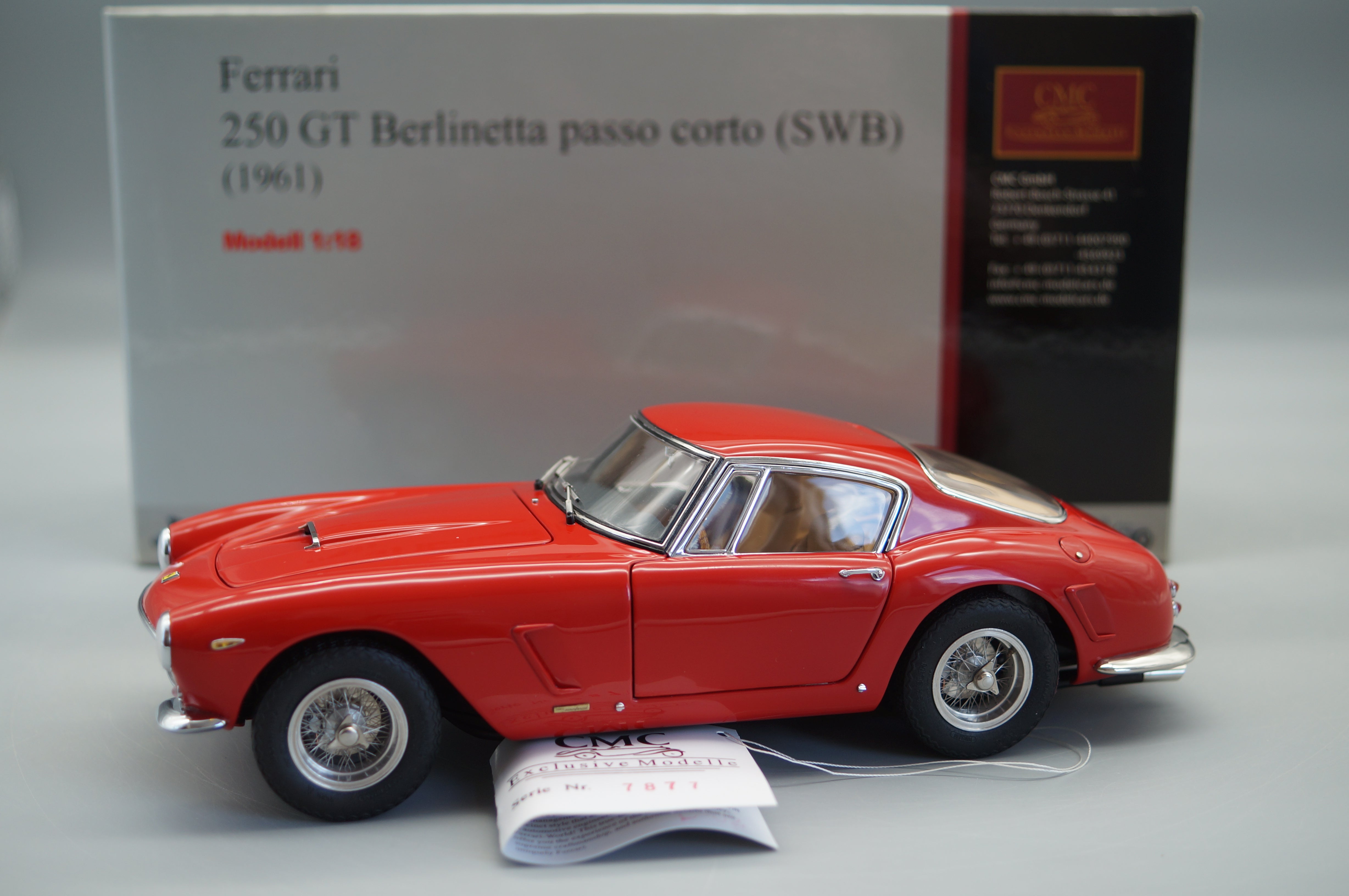 1/18 Ferrari 250 GT Berlinetta passo corto ROT #7877 CMC M-046 - pre-owned -FH312