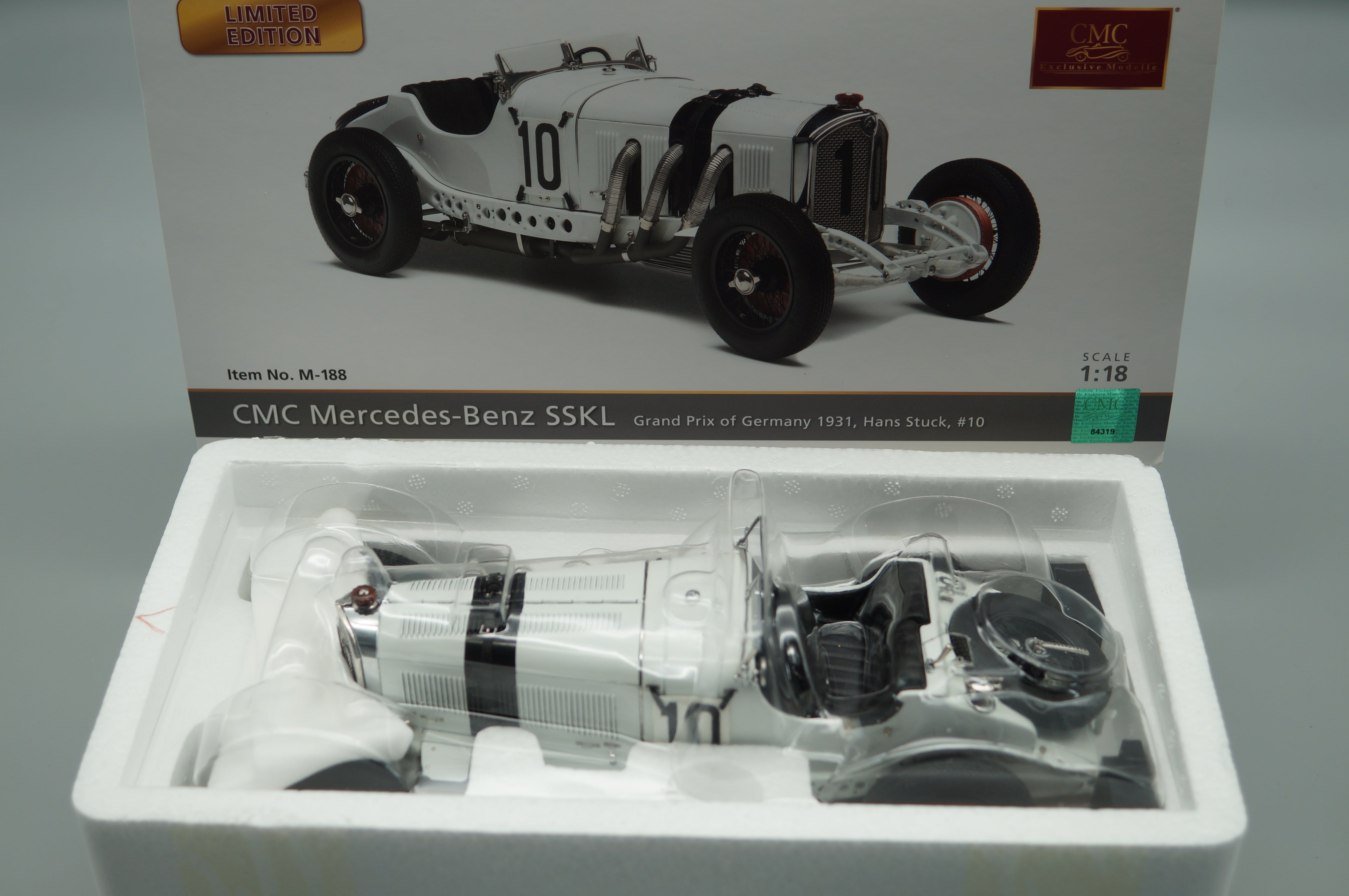 1/18 Mercedes-Benz SSKL #10 Mille Miglia 1931 Hans Stuck CMC M-188 - pre-owned- TS449