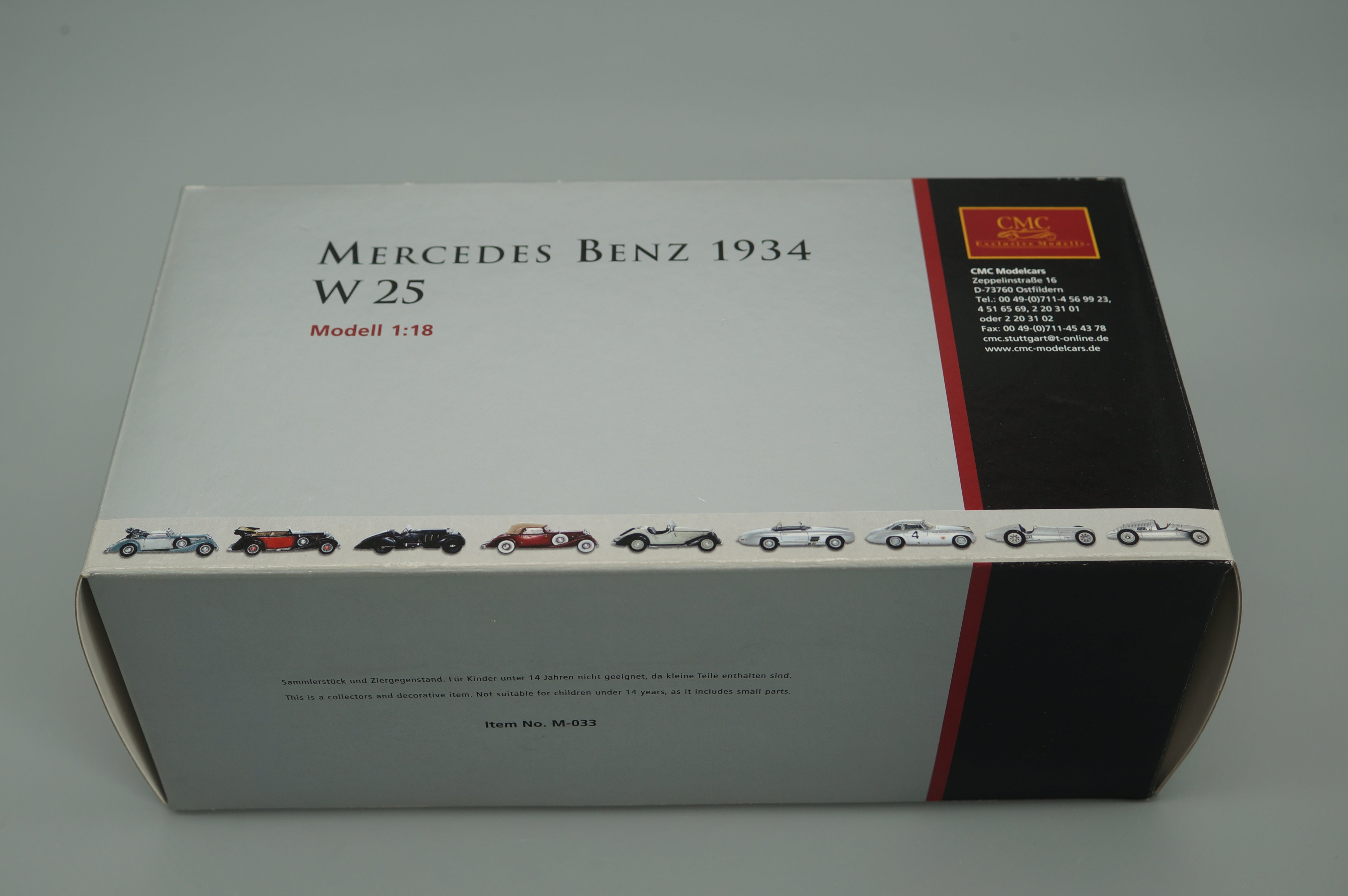 1/18 Mercedes-Benz W25 1934 'Der erste Silberpfeil' CMC M-033 -pre-owned- FH314