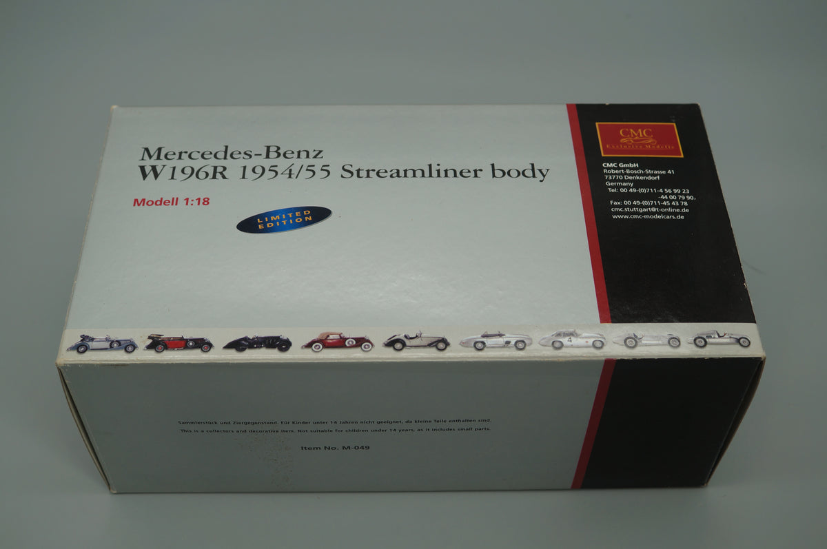 1/18 Mercedes-Benz W196R #18 Juan M. Fangio #4749/5000 CMC M-049 -pre-owned -FH319