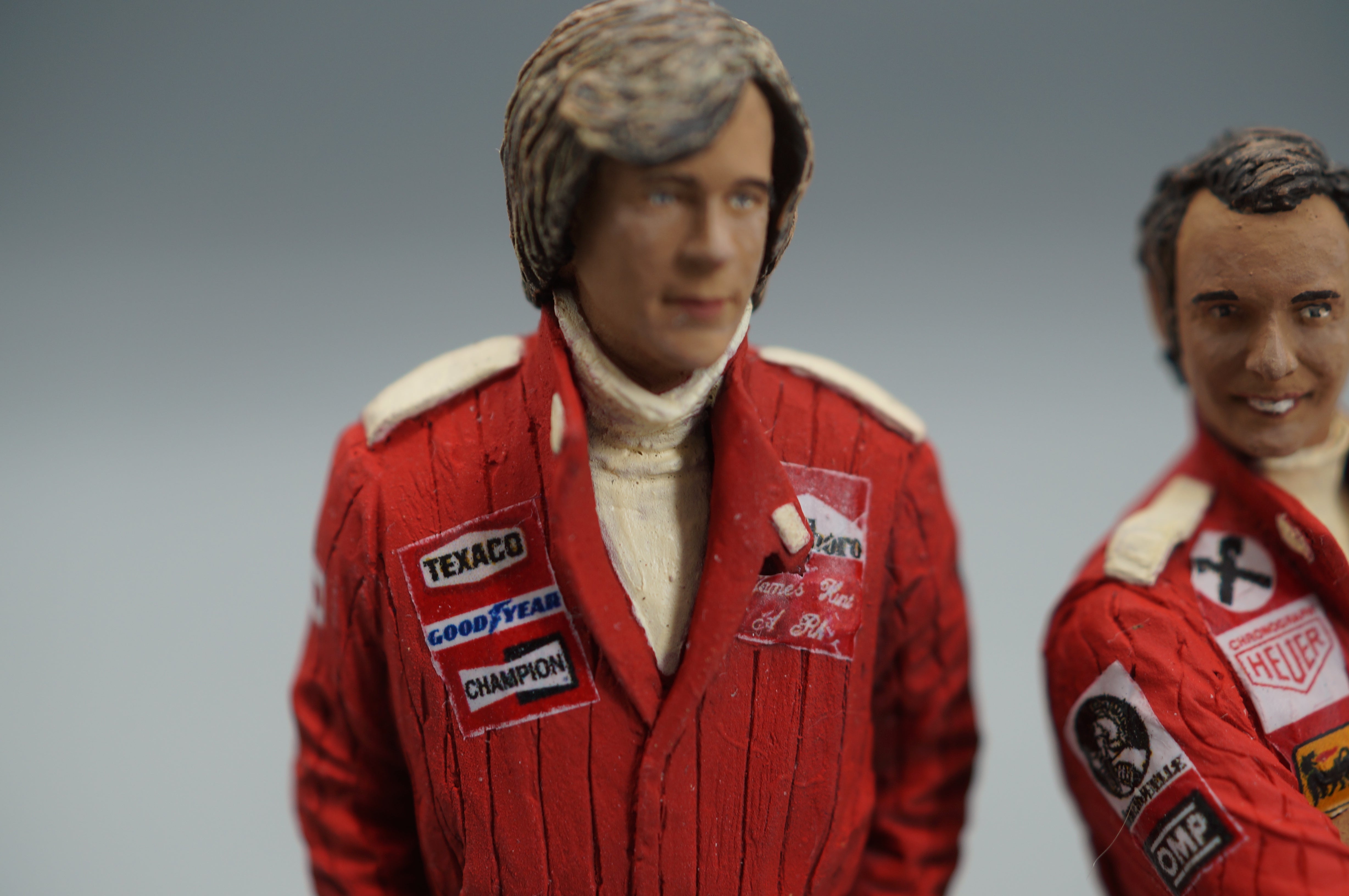 1/18 JAMES HUNT und NIKKI LAUDA MOVIE RUSH von SF Scale Figures - Handarbeit - pre-owned