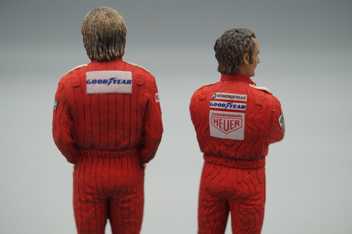 1/18 JAMES HUNT und NIKKI LAUDA MOVIE RUSH von SF Scale Figures - Handarbeit - pre-owned