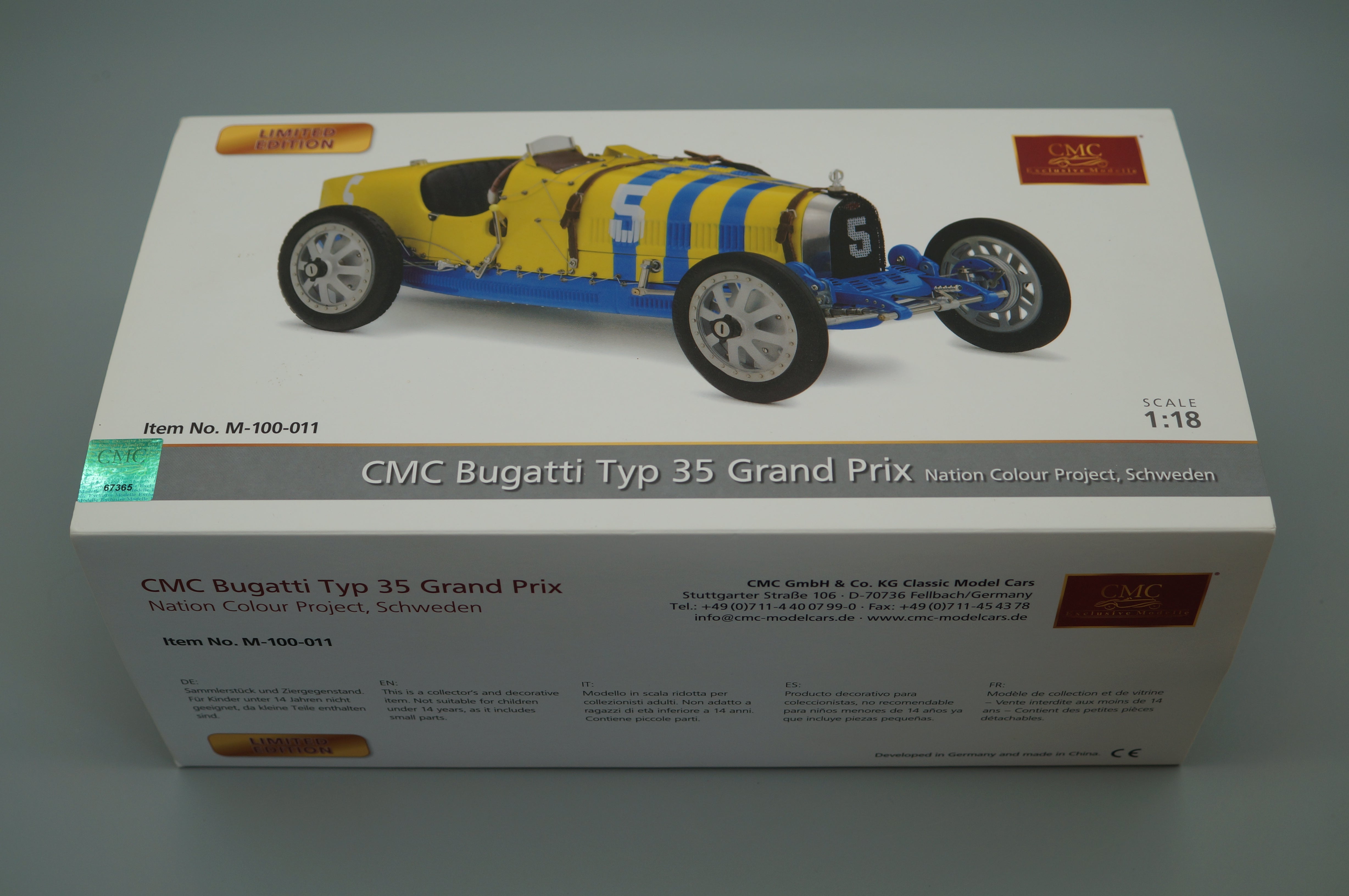 Bugatti T35 Nation Color Project - Sweden #5 LE 500 pcs. CMC M-100 011 -pre-owned- TS672
