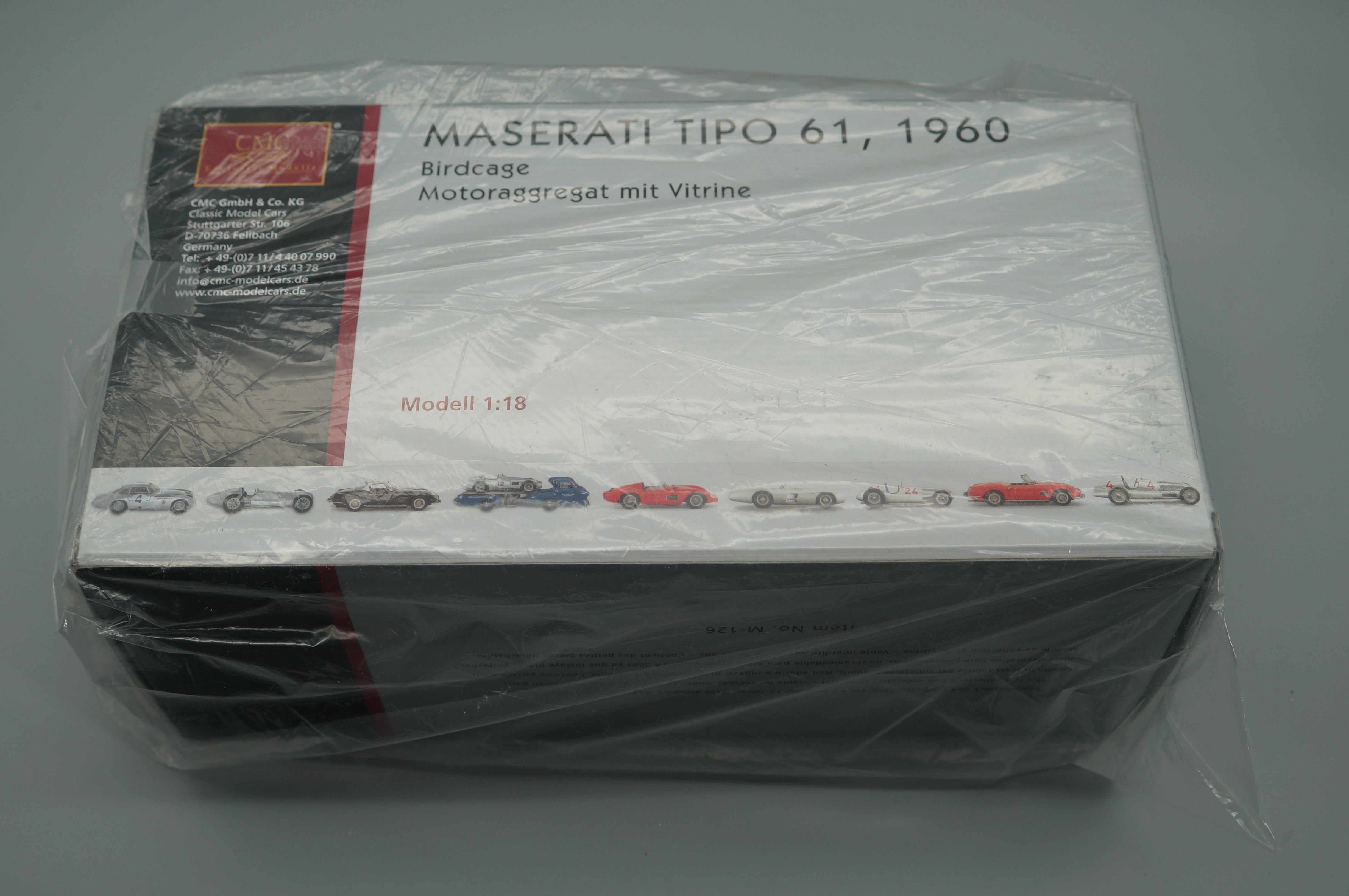 1/18 Maserati Birdcage Tipo 61 engine with display case CMC M-126 - pre-owned- WH111A