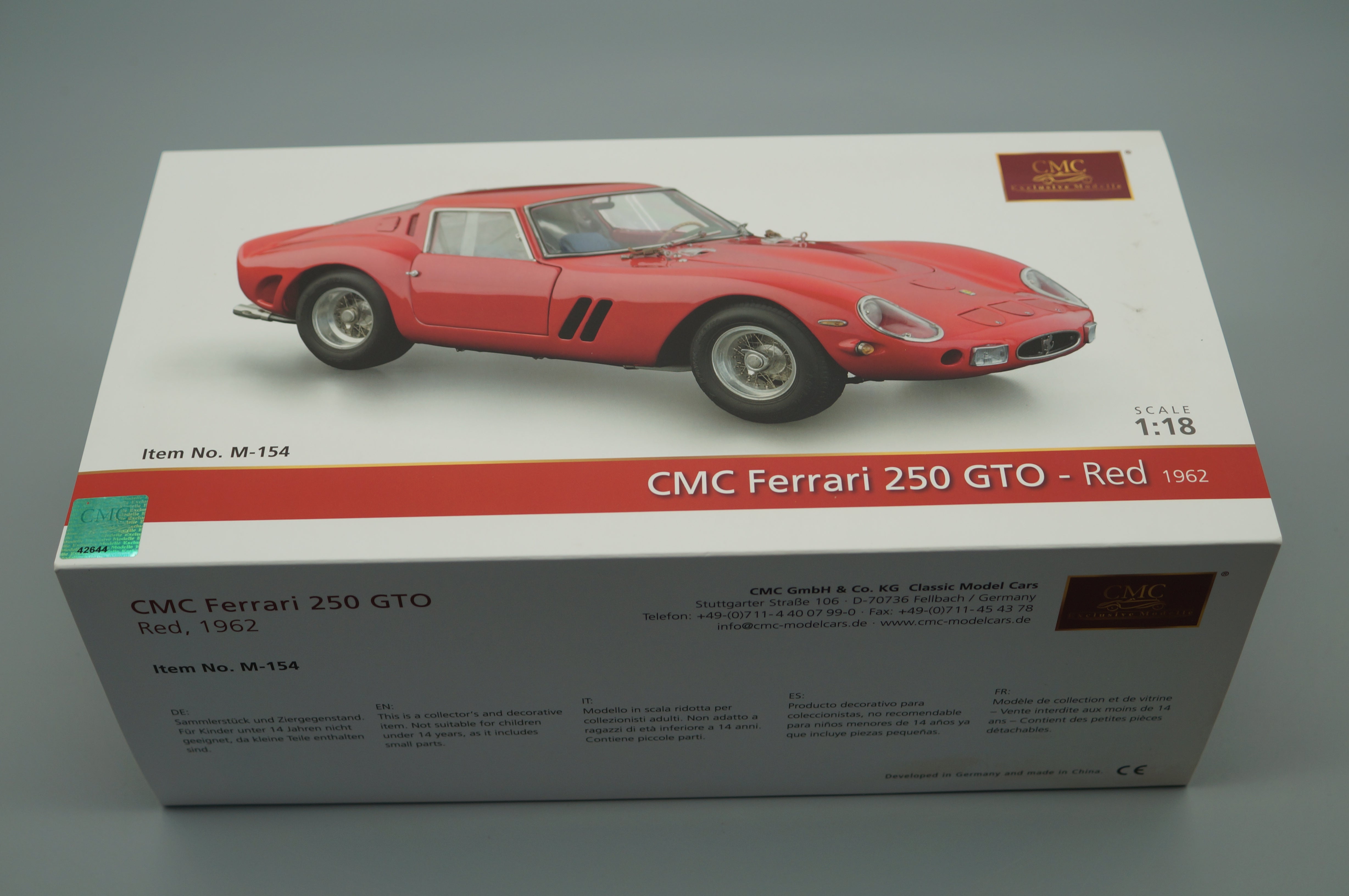 CMC Ferrari 250 GTO 1962 RED CMC M-154 -PRE OWNED-