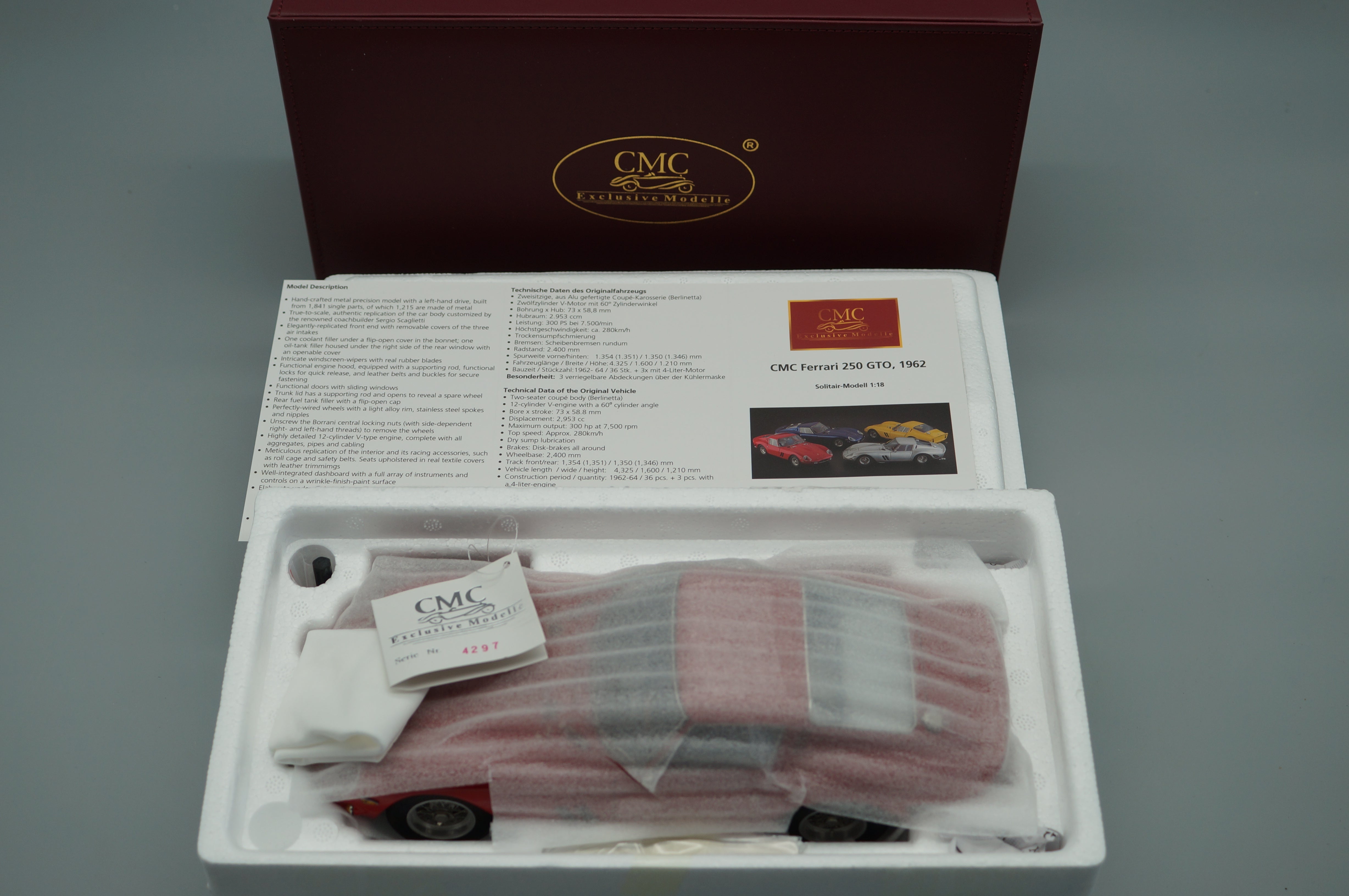 CMC Ferrari 250 GTO 1962 RED CMC M-154 -PRE OWNED-