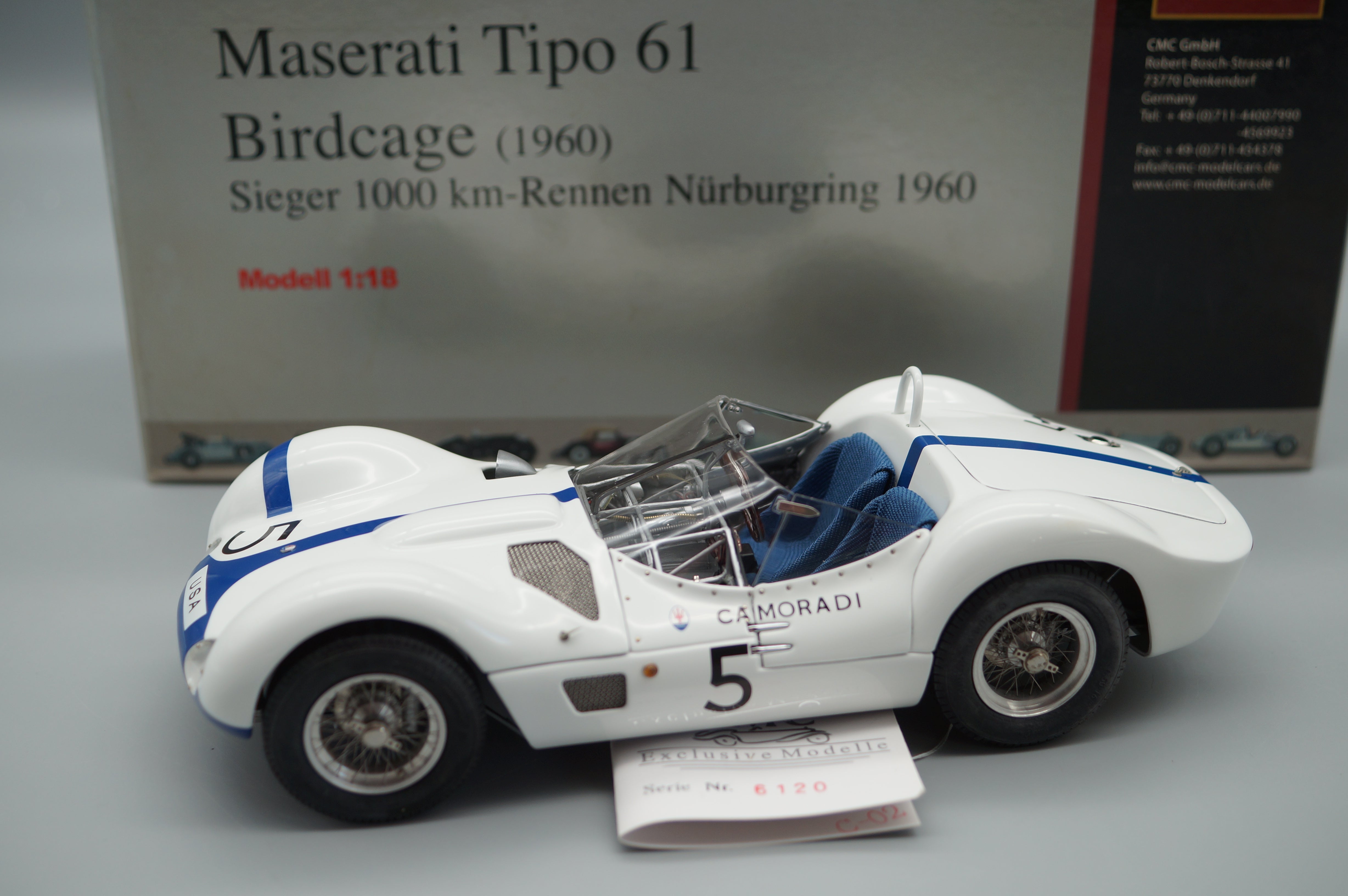 1:18 Maserati Tipo 61 Birdcage #5 CMC M-047 -pre-owned- HPRF685