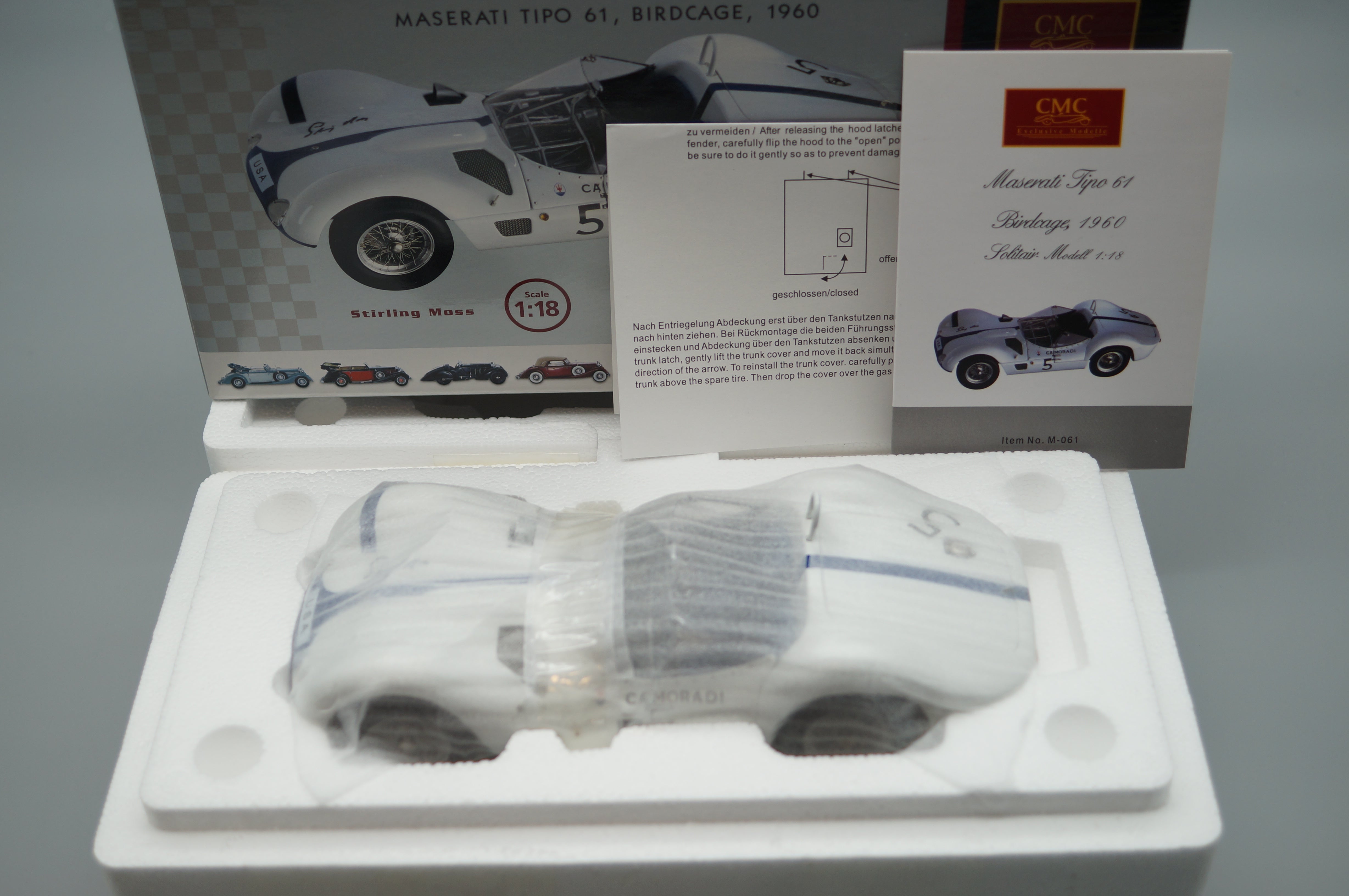 1/18 Maserati Birdcage #5 signiert von Stirling Moss CMC M-061