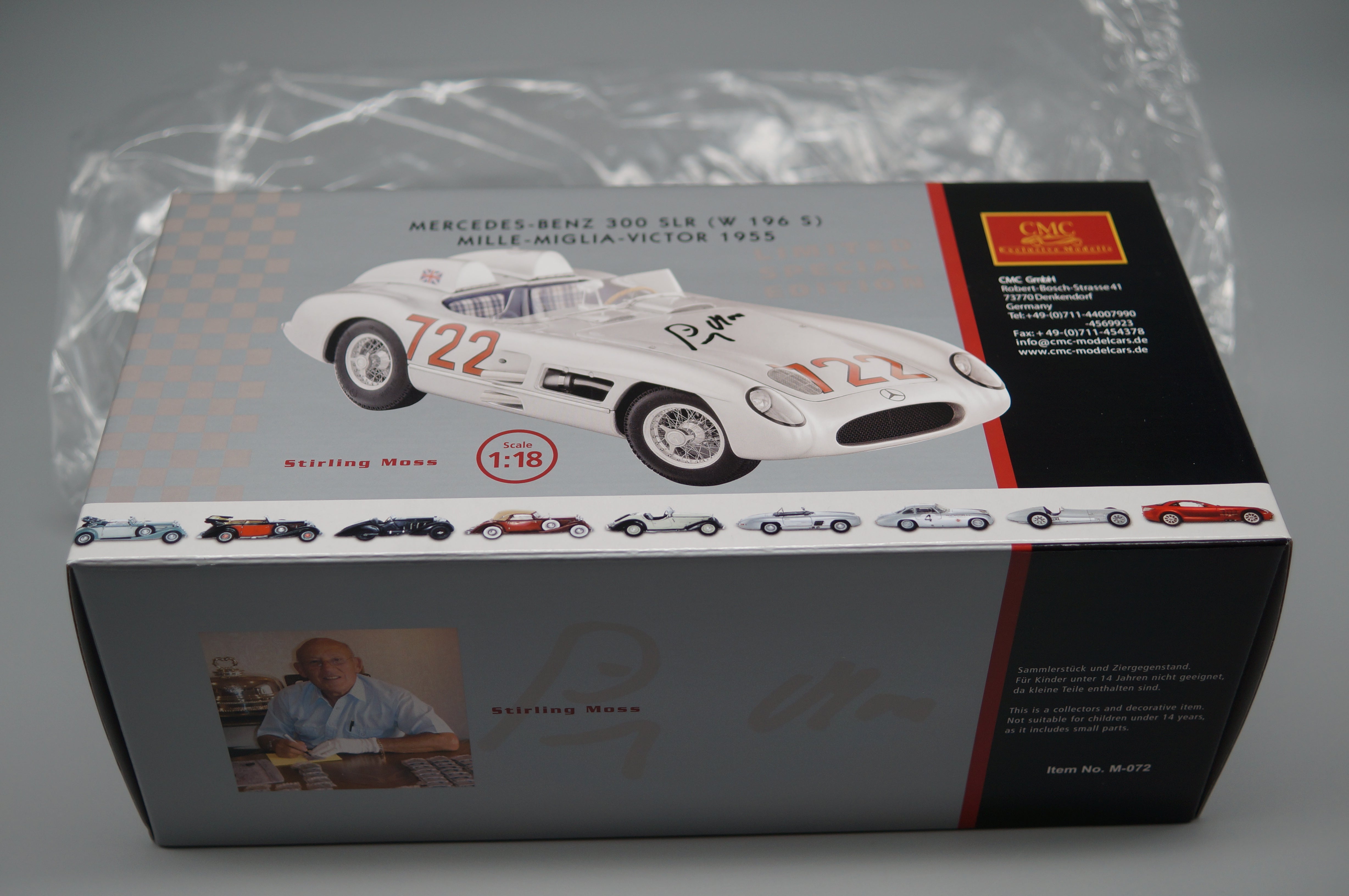 1/18 Mercedes-Benz 300SLR #722 Mille Miglia Stirling MOSS Signatur Edition CMC M-072 LE 722 Stück