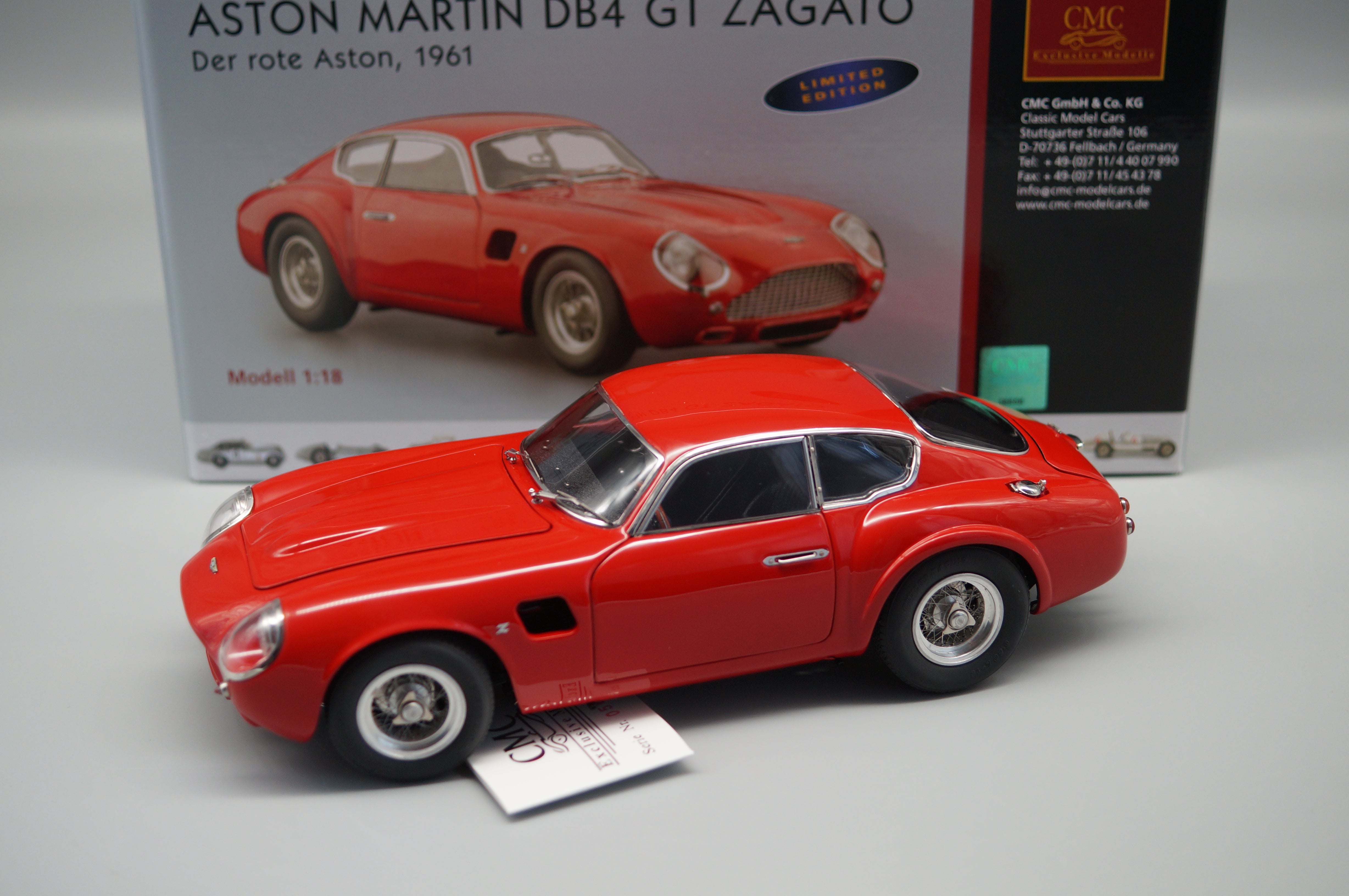 1/18 Aston Martin DB4 GT Zagato red 1961 CMC M-146 LE 1000 pcs
