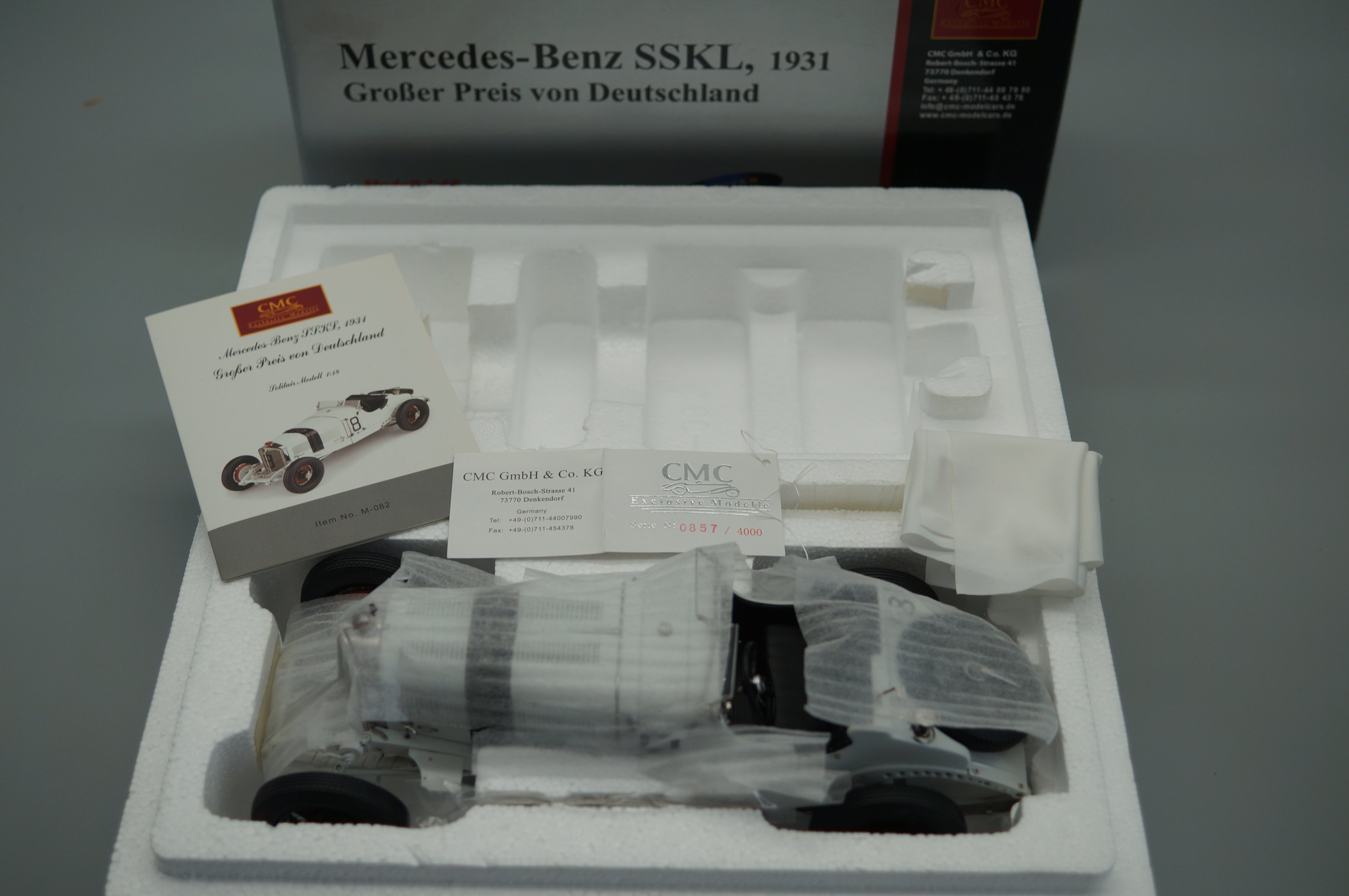 1/18 Mercedes-Benz SSKL #8 German Grand Prix #0857/4000 CMC M-082 - pre-owned