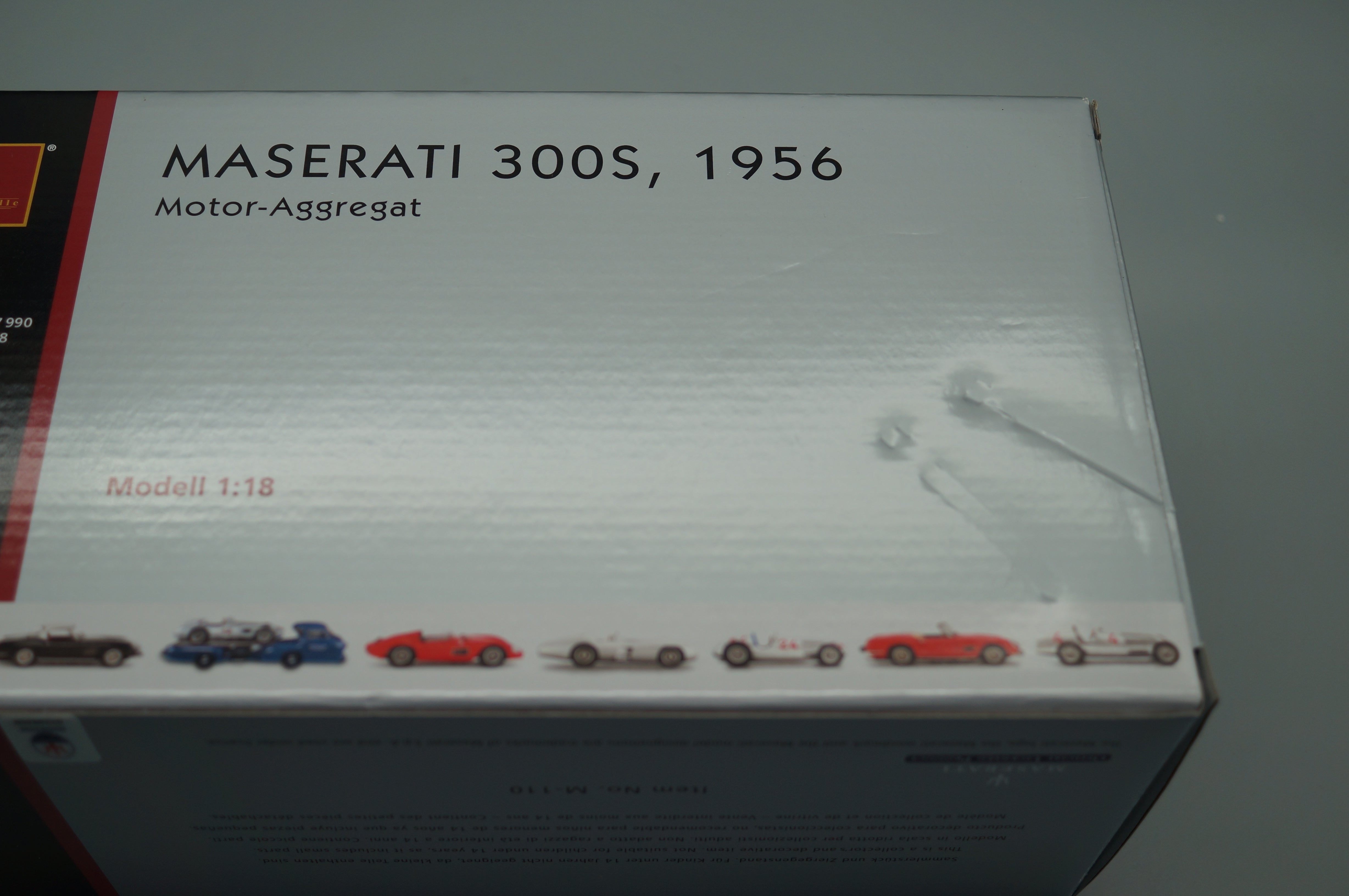 1/18 Maserati 300S Engine with Display Case #1011 CMC M-110 -pre-owned