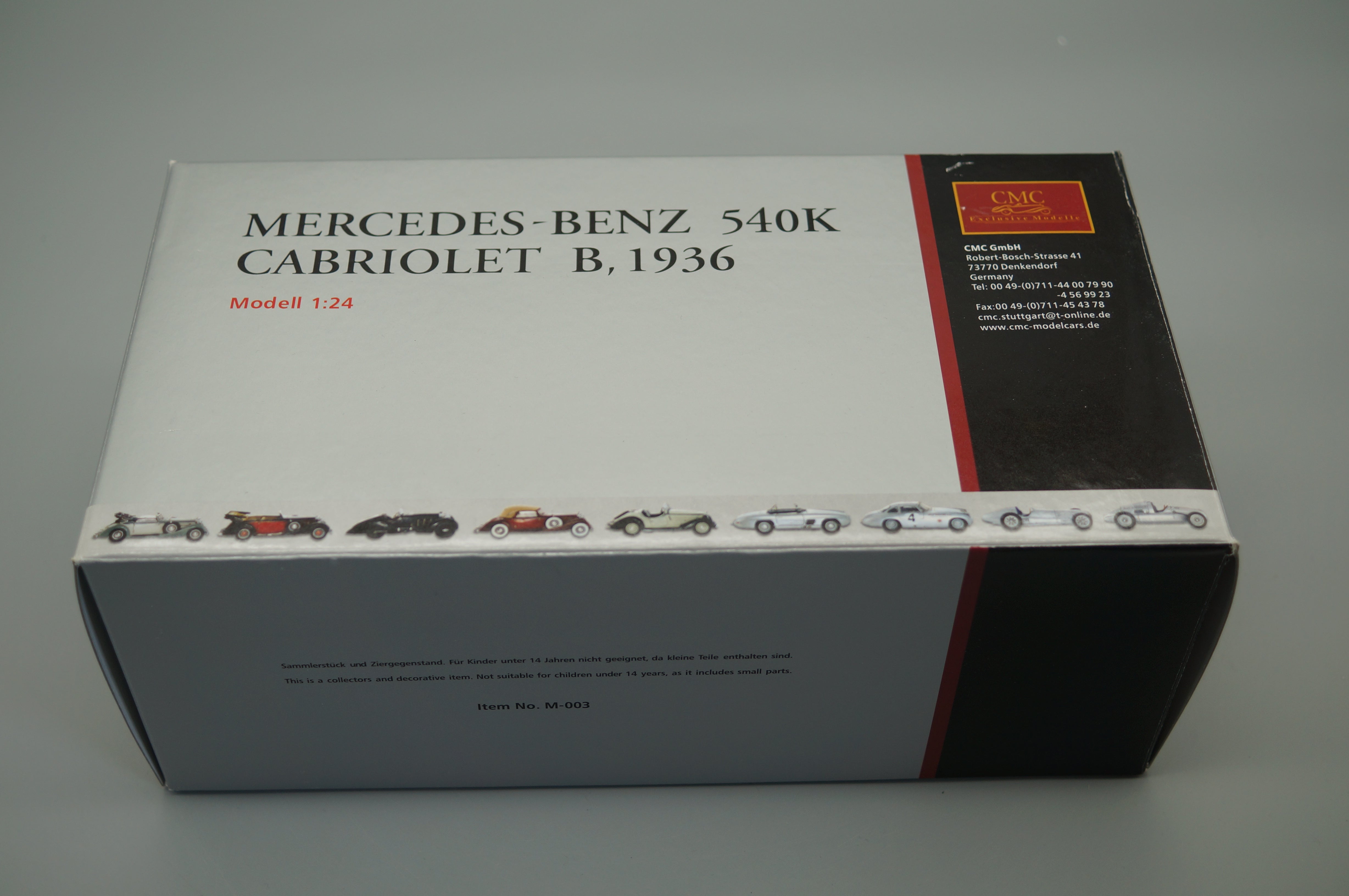 1/24 Mercedes-Benz 540K Cabriolet B red/black #2314 CMC M-003R -pre-owned