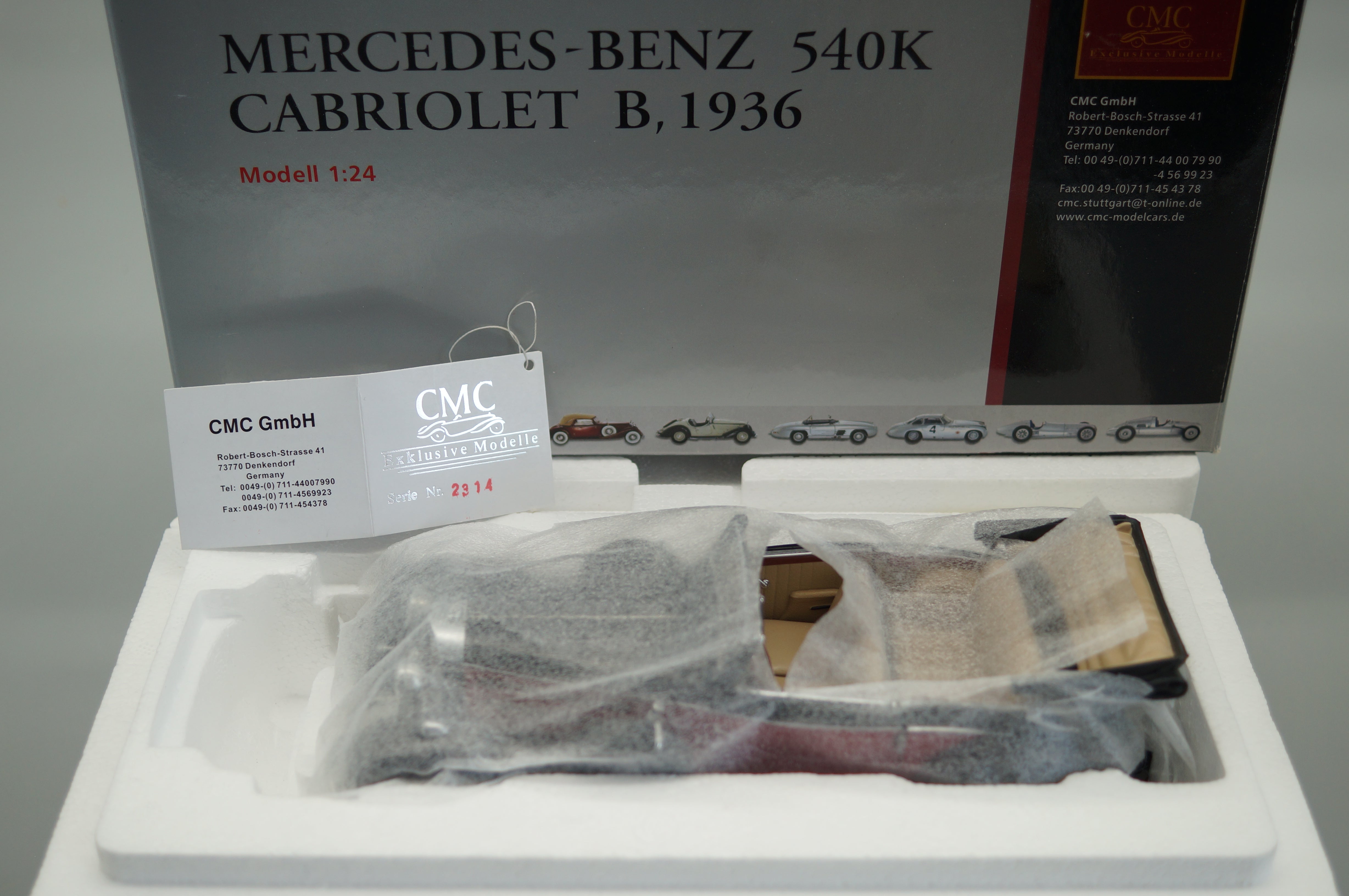 1/24 Mercedes-Benz 540K Cabriolet B red/black #2314 CMC M-003R -pre-owned