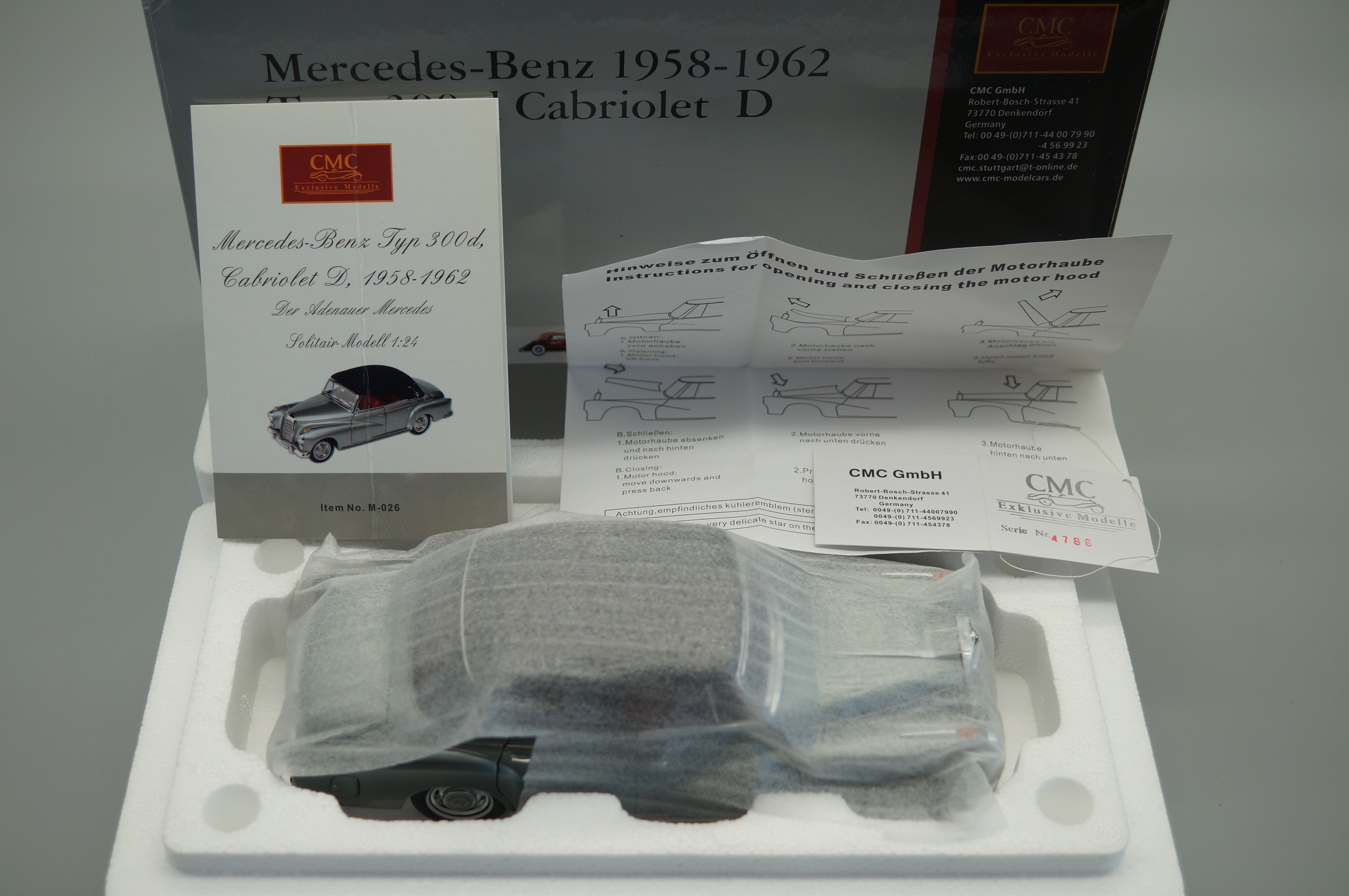 1/24 Mercedes-Benz 300d Adenauer Cabriolet #4788 CMC M-026 -pre-owned
