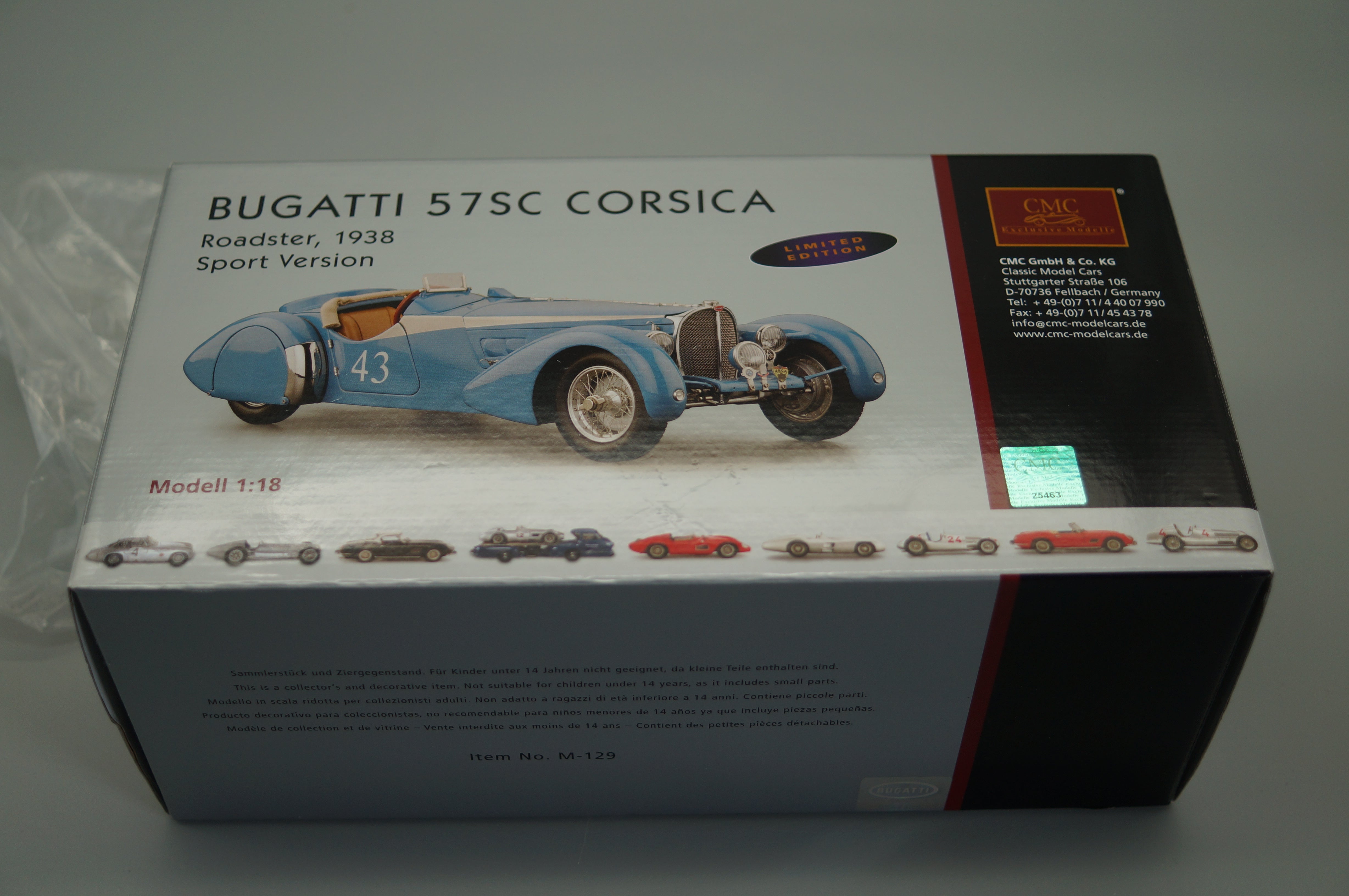 Bugatti 57 SC Corsica #43 Sport Version 1938 CMC M-129 Limited Edition 1,000 units - pre-owned