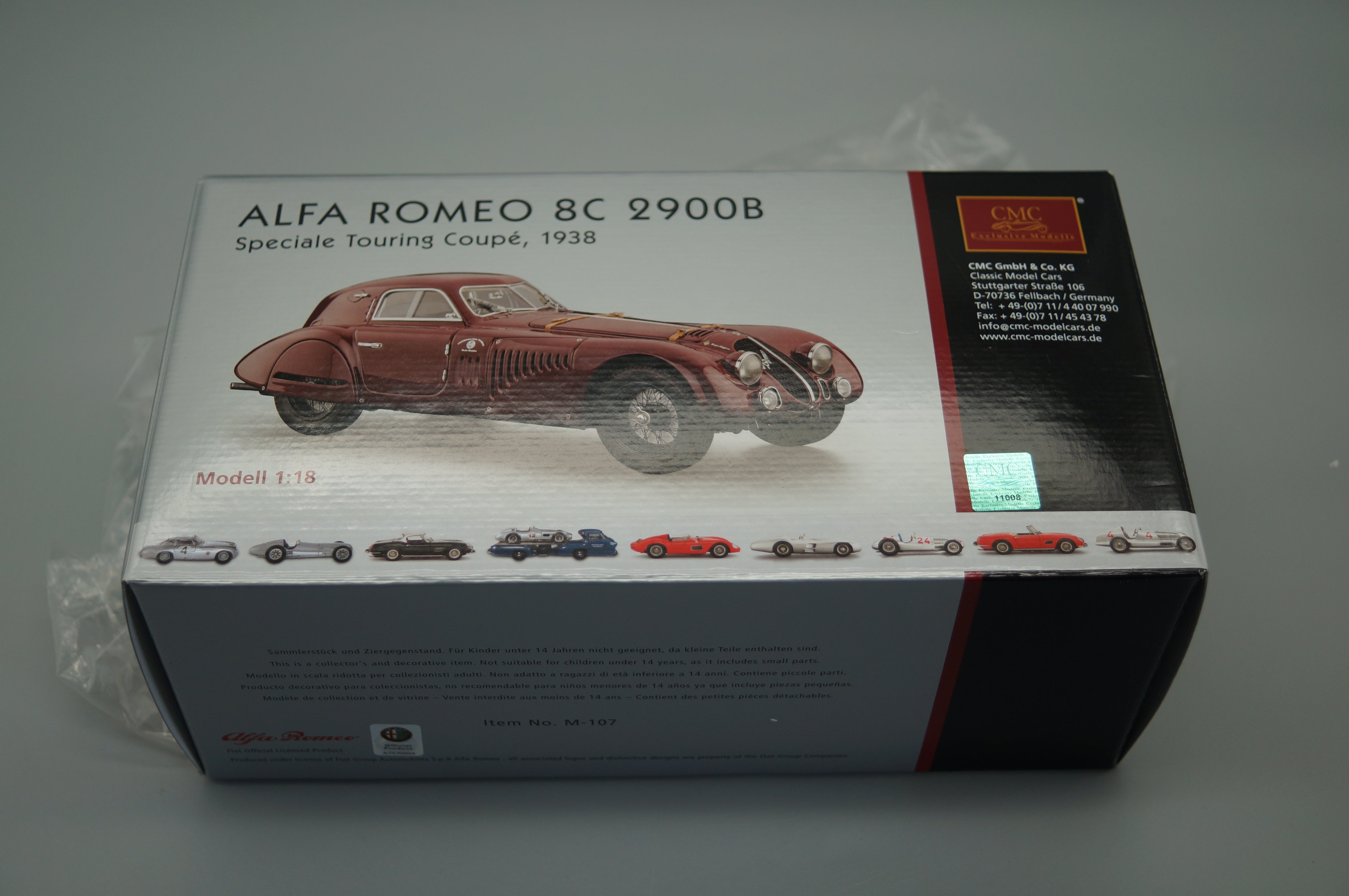 1/18 Alfa Romeo 8C 2900B Speciale Touring Coupe 1938 CMC M-107 -pre-owned-