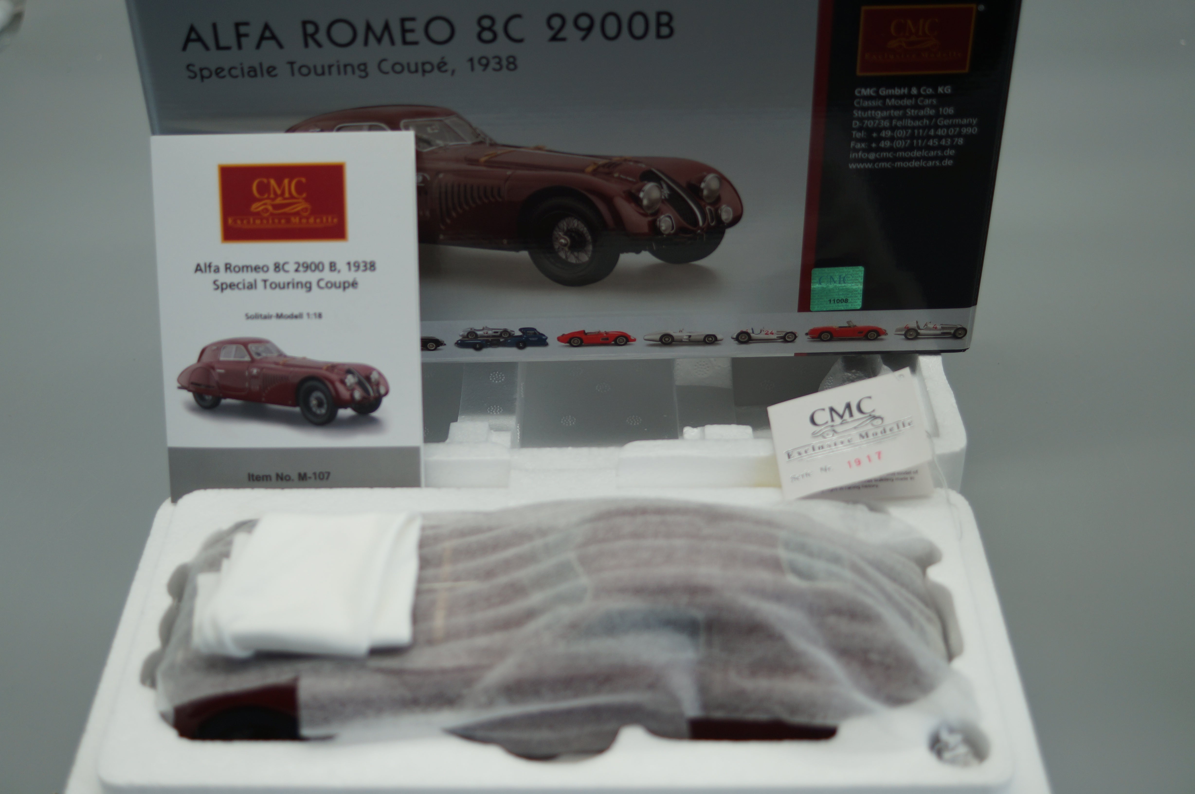 1/18 Alfa Romeo 8C 2900B Speciale Touring Coupe 1938 CMC M-107 -pre-owned-