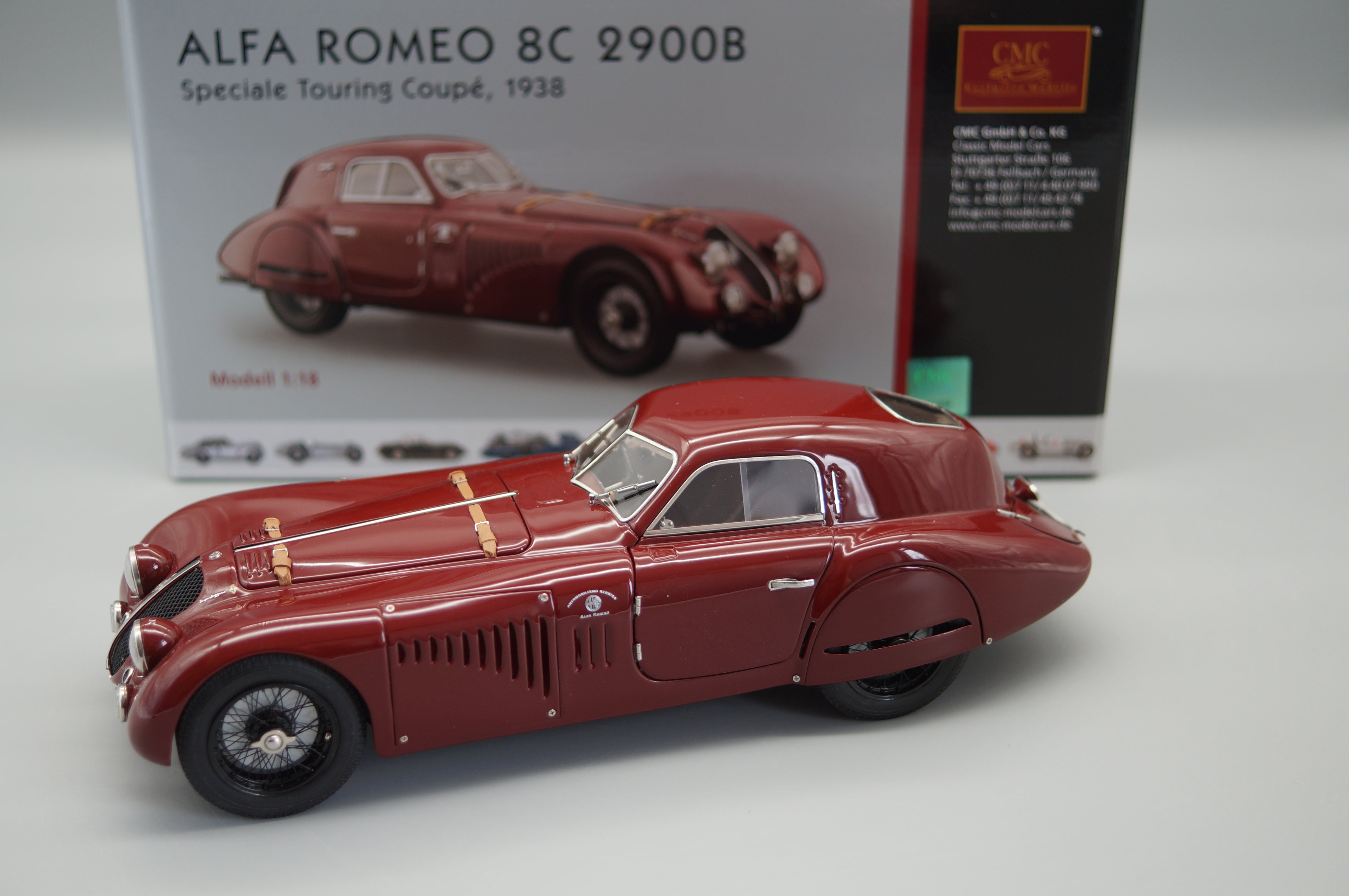 1/18 Alfa Romeo 8C 2900B Speciale Touring Coupe 1938 CMC M-107 -pre-owned-