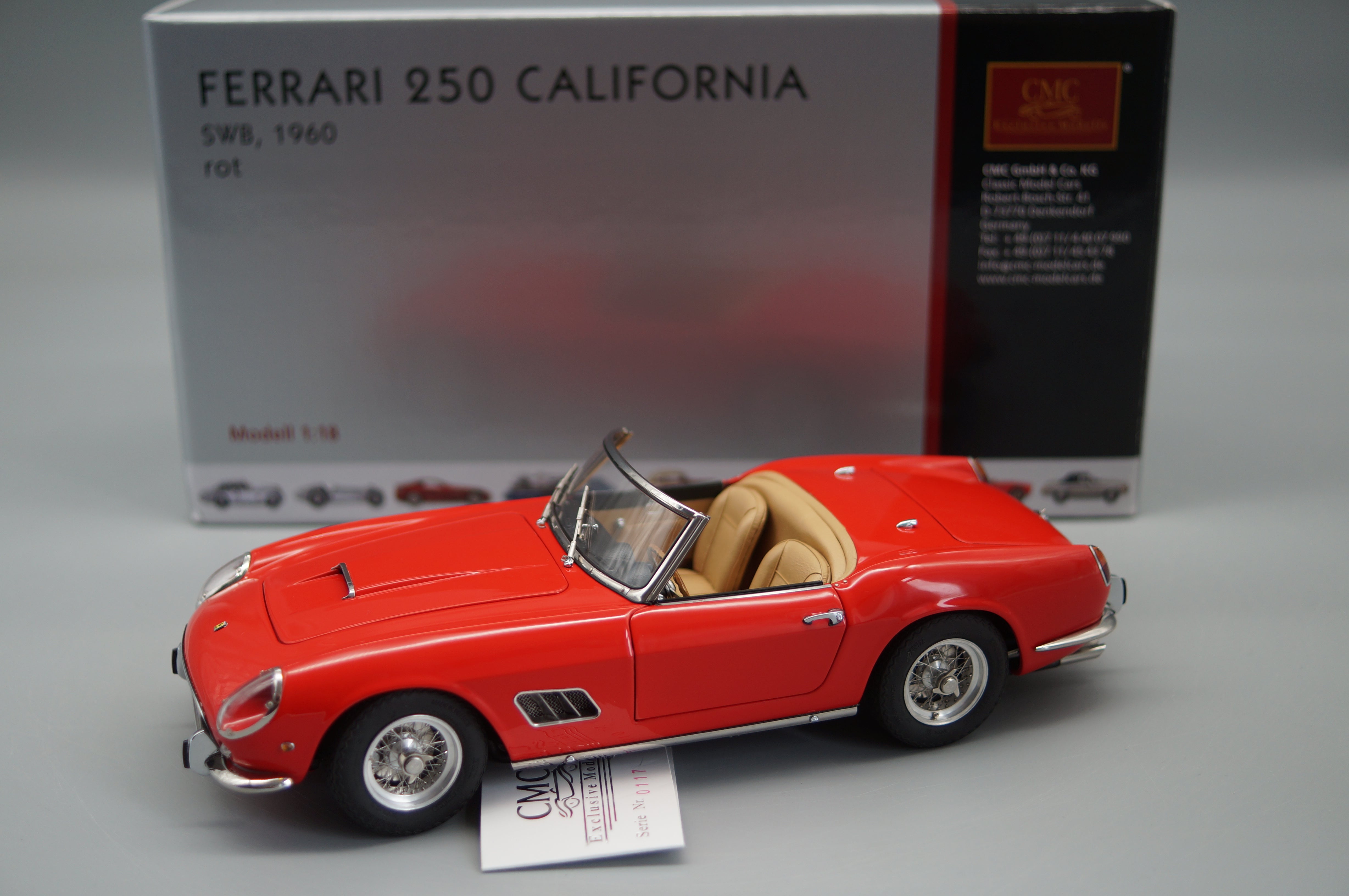 1/18 Ferrari 250 SWB Spyder California 1961 red #0117 CMC M-091 -pre-owned