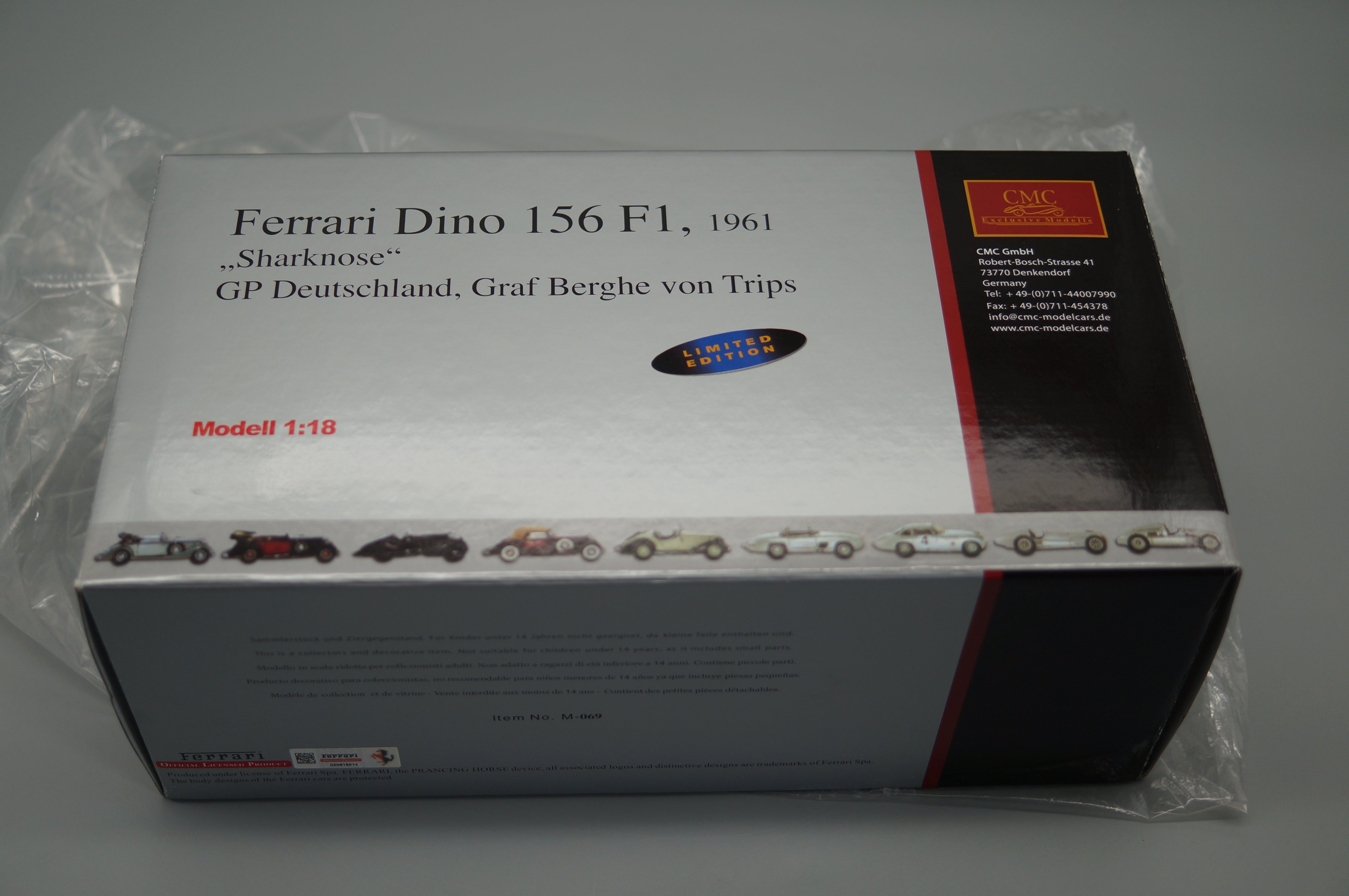 1/18 Ferrari 156 F1 'Sharknose' #3 von Trips Nürburgring #2614/6000 CMC M-069 - pre-owned