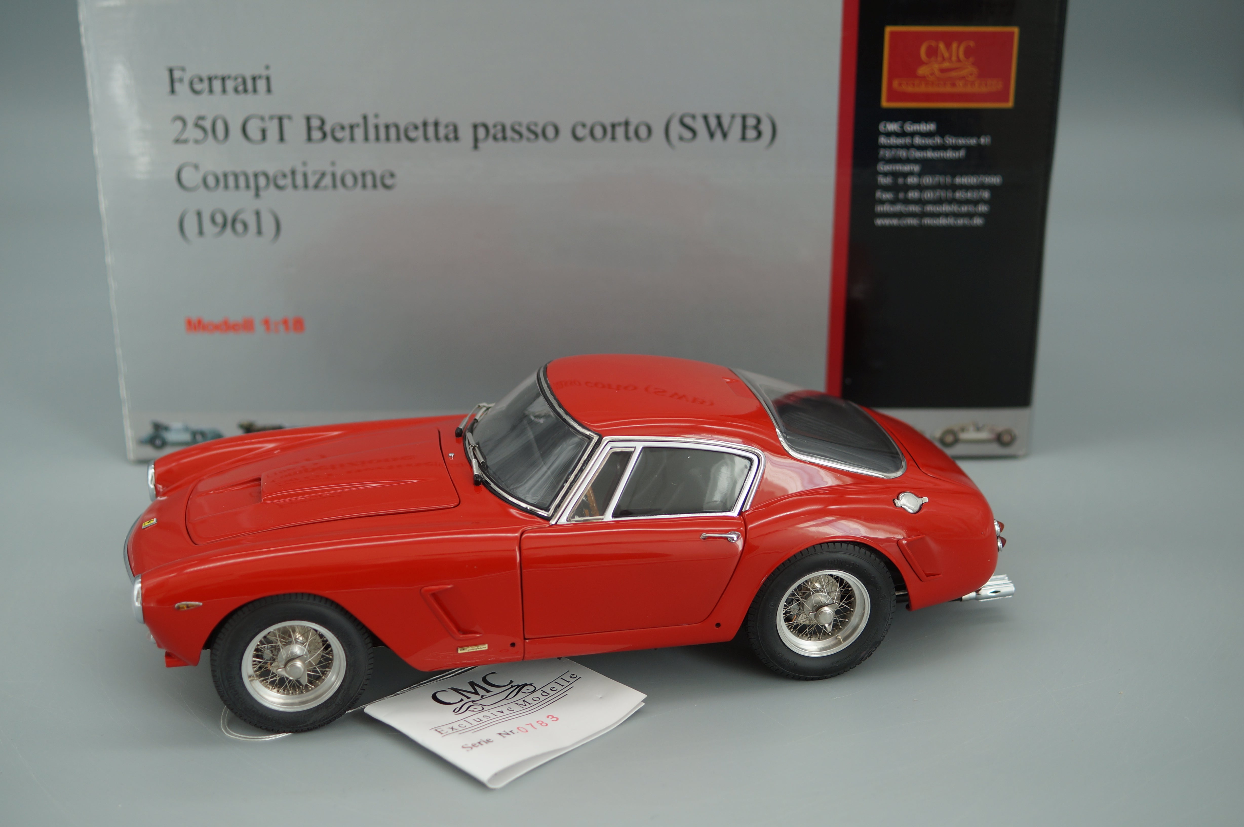 1/18 Ferrari 250 GT Berlinetta passo corto Competizione ROT #783 CMC M-077 - pre-owned