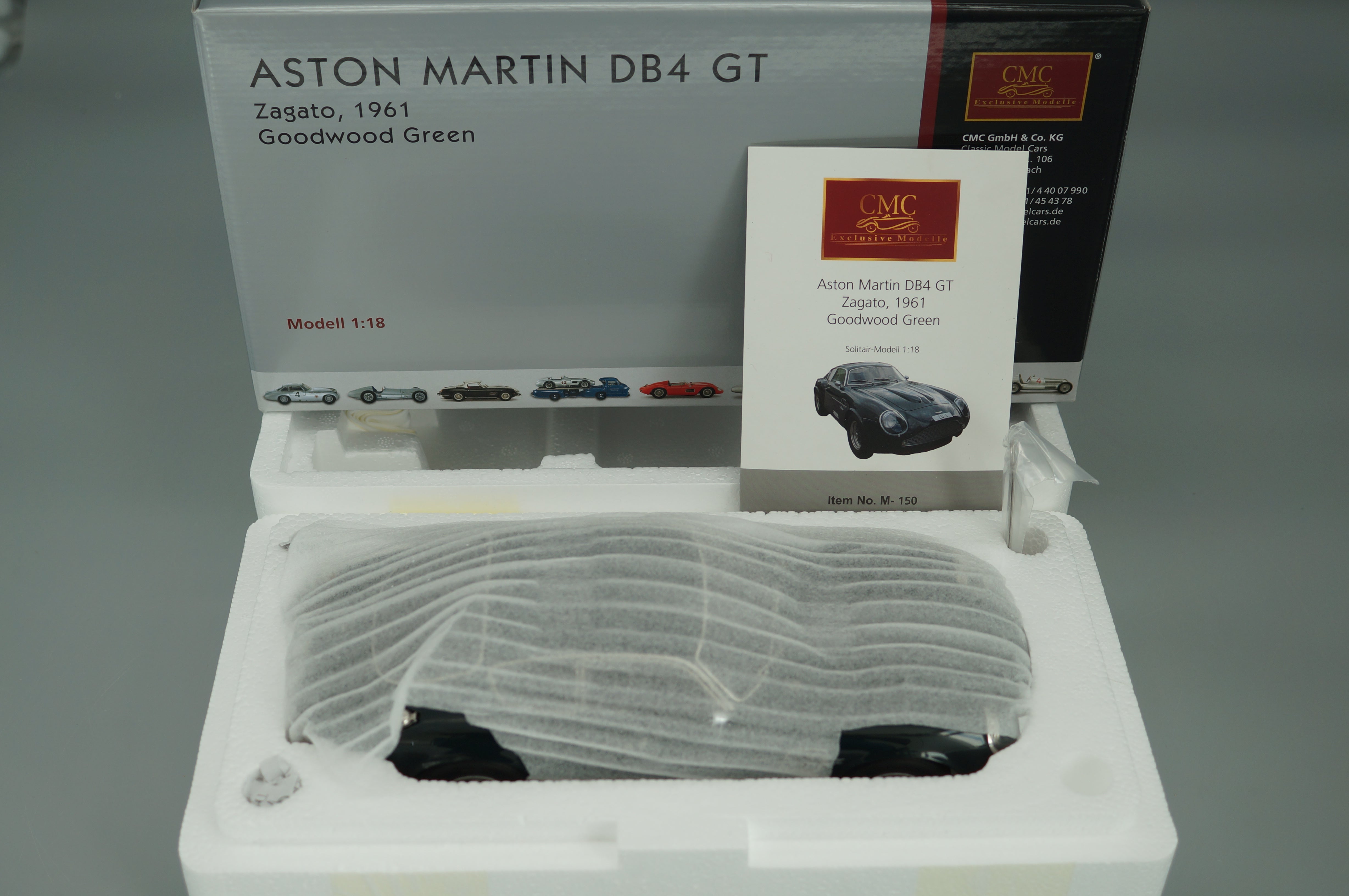 1/18 Aston Martin DB4 GT Zagato 'Goodwood Green' #441 CMC M-150 - Pre-owned