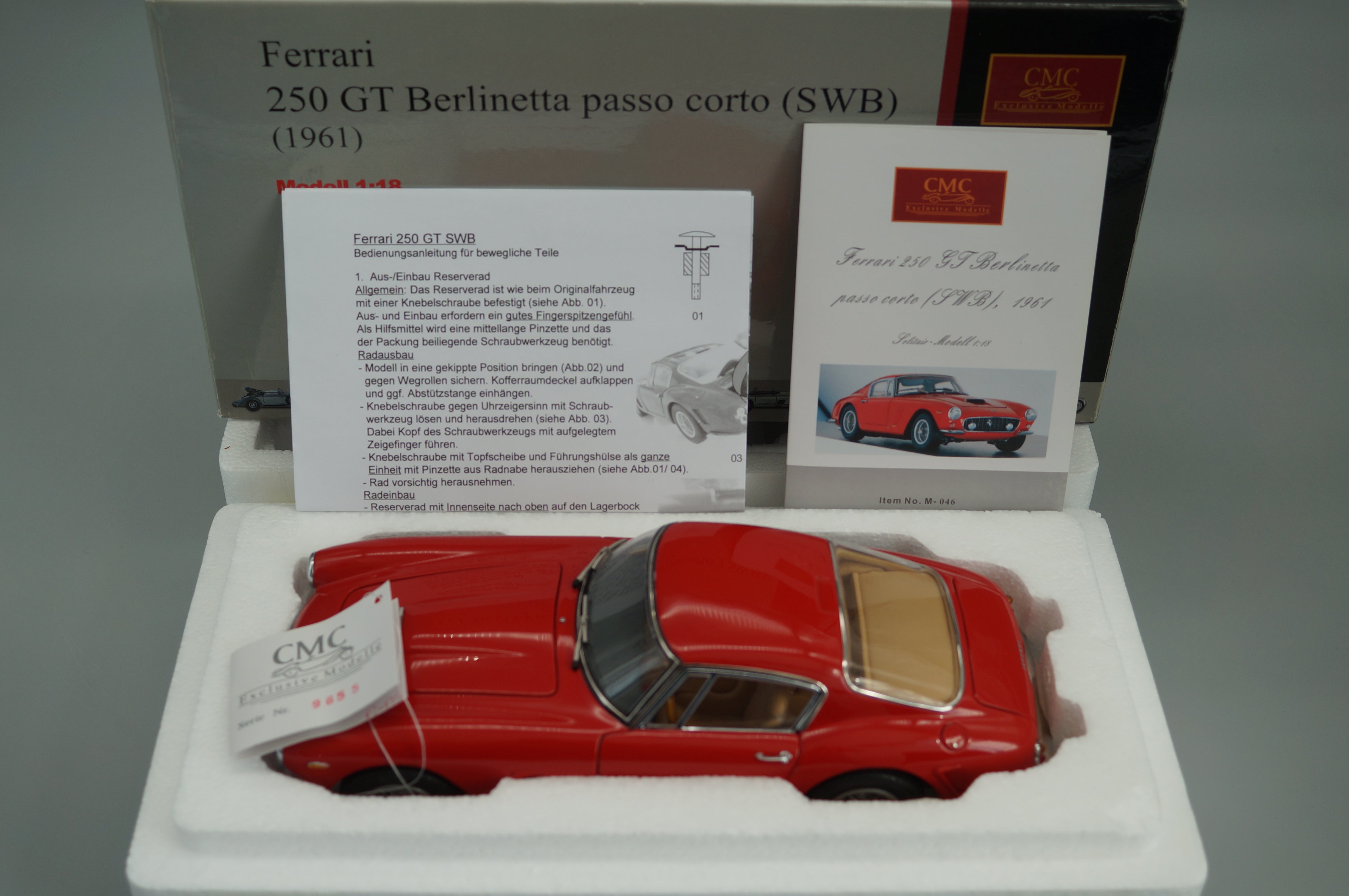 1/18 Ferrari 250 GT Berlinetta SWB RED #9655 CMC M-046 - pre-owned