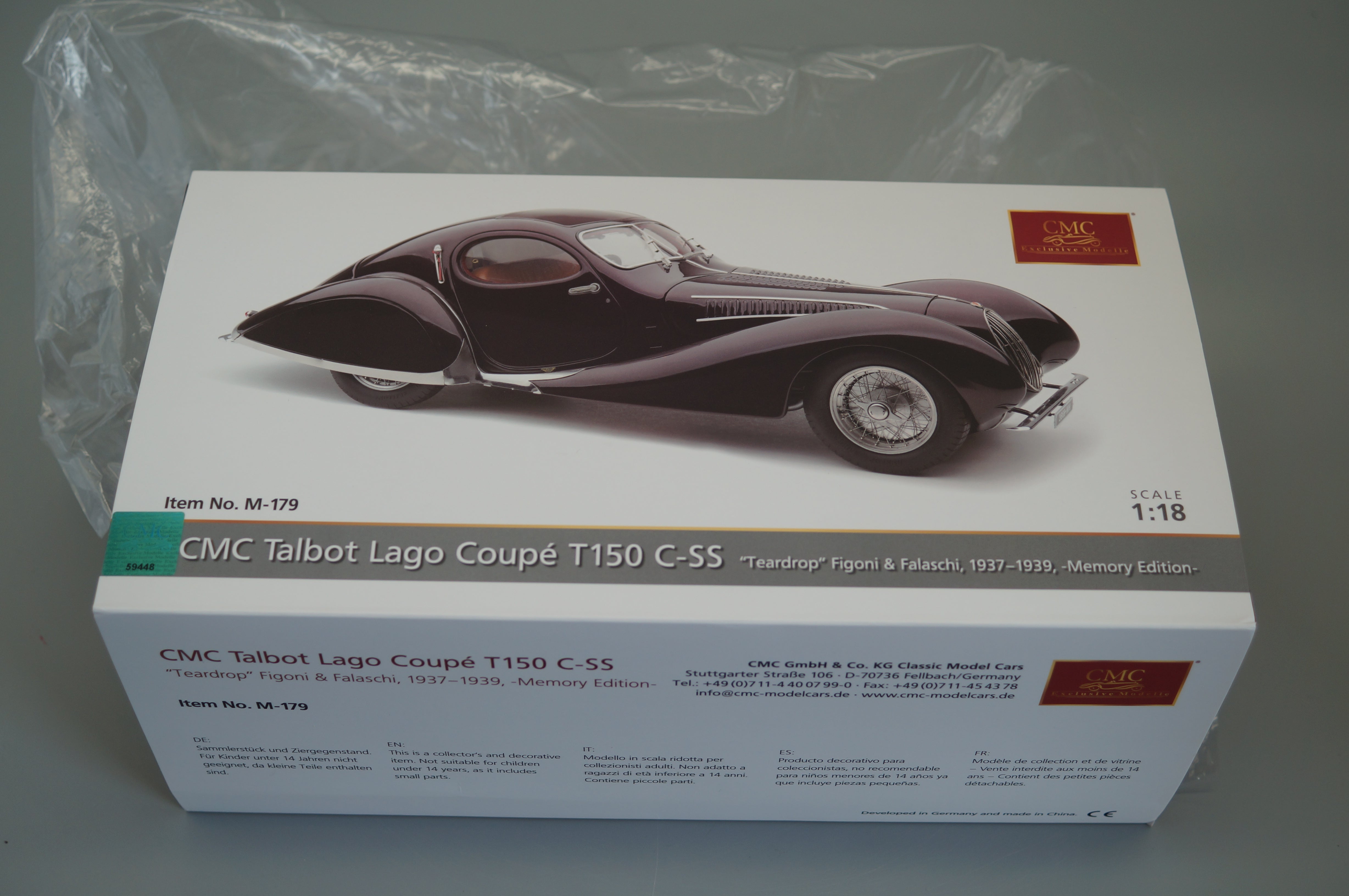 Talbot-Lago Coupé T150 C-SS Figoni & Falaschi "Teardrop" "Memory Edition" Aubergine CMC M-179