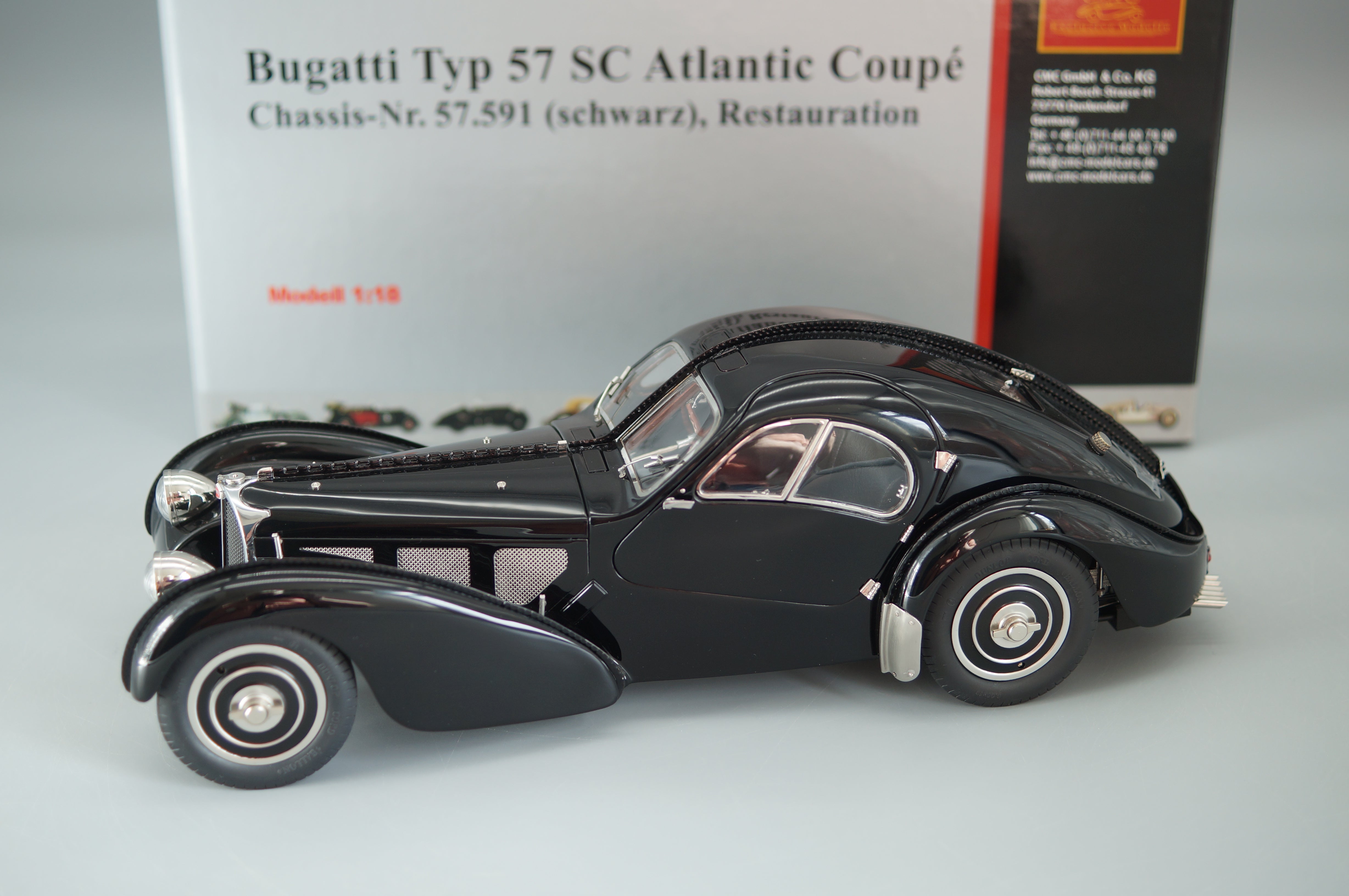 1/18 Bugatti Typ 57 SC Atlantic 1938 (schwarz) #2098 CMC M-085 -pre-owned