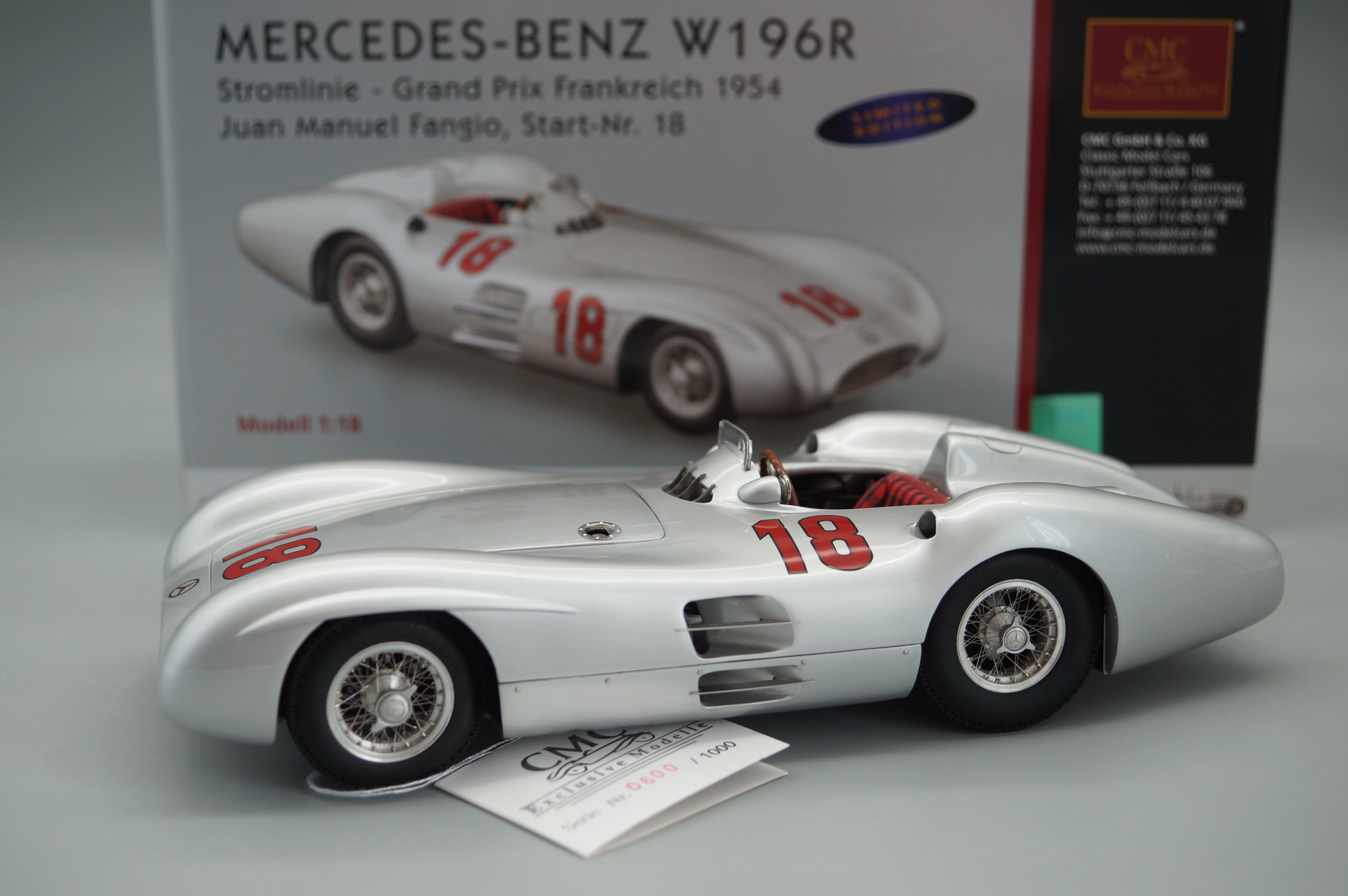 Mercedes-Benz W196R #18 JM Fangio CMC M-128A LE 1,000 pieces