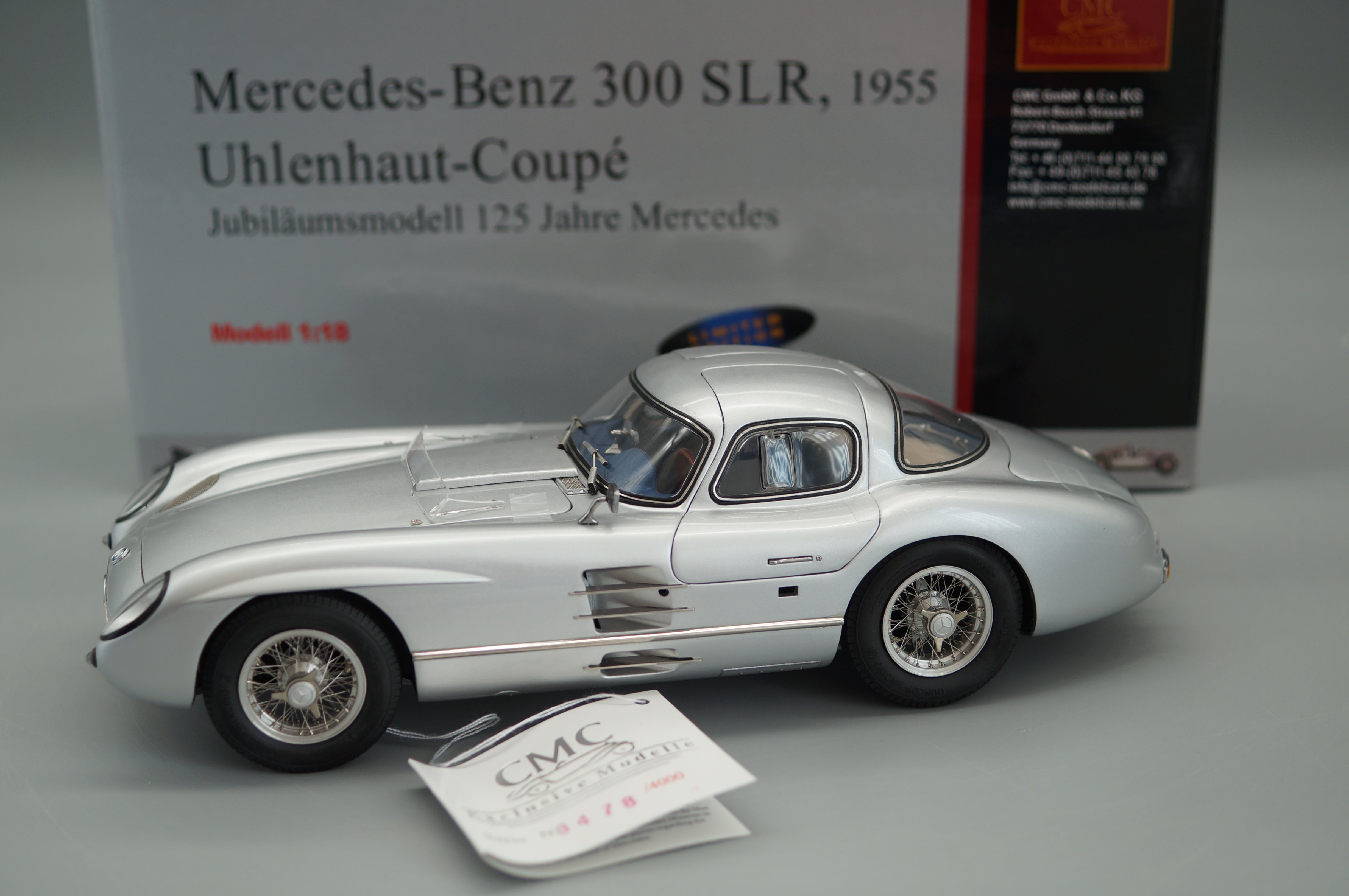 1/18 Mercedes-Benz 300 SLR Uhlenhaut Coupe 125 Jahre Mercedes #3478/4000 CMC M-088 -pre-owne
