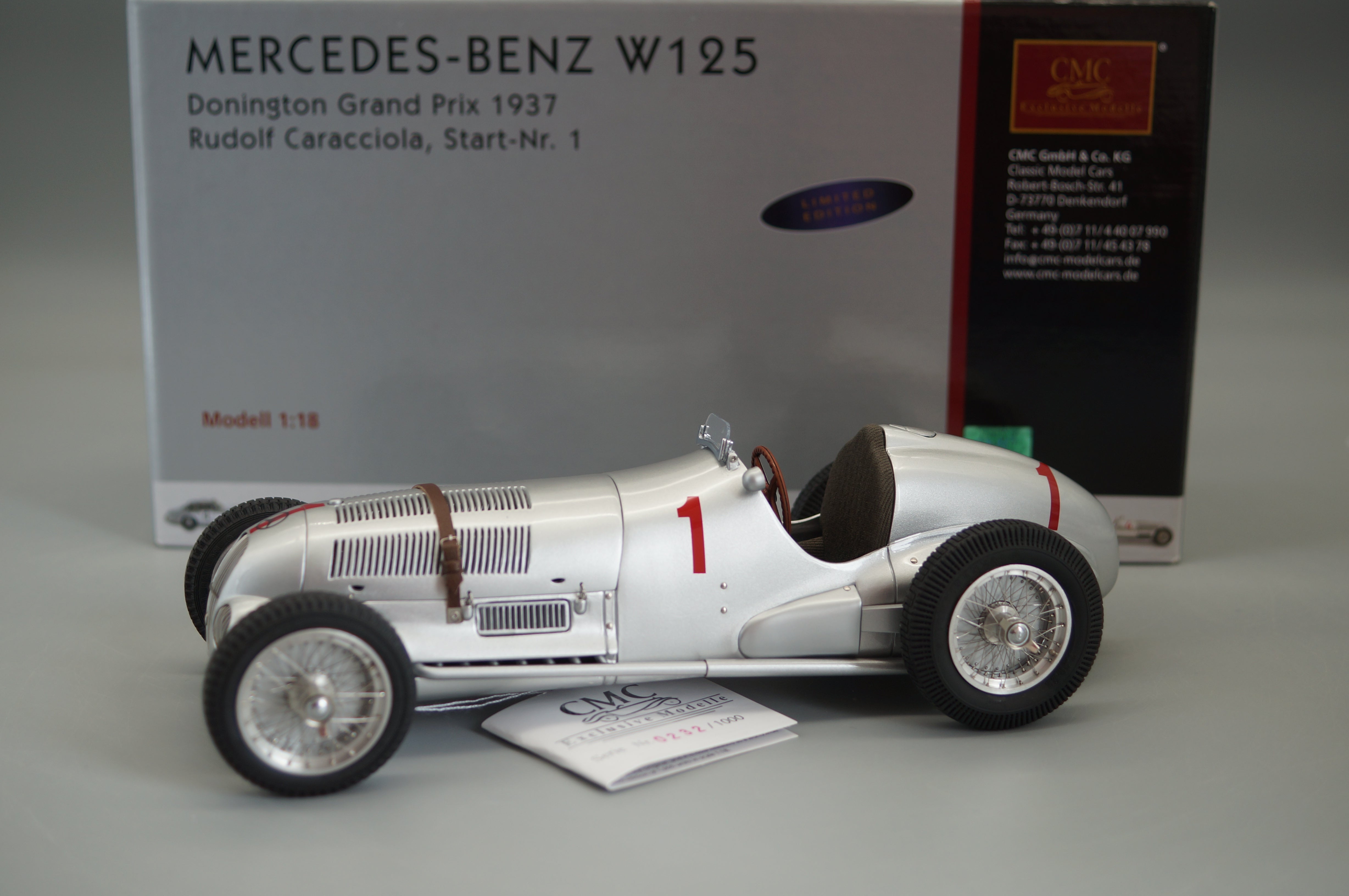 Mercedes-Benz W125 #1 Caracciola Donington 1937 CMC M-113 LE 1,000