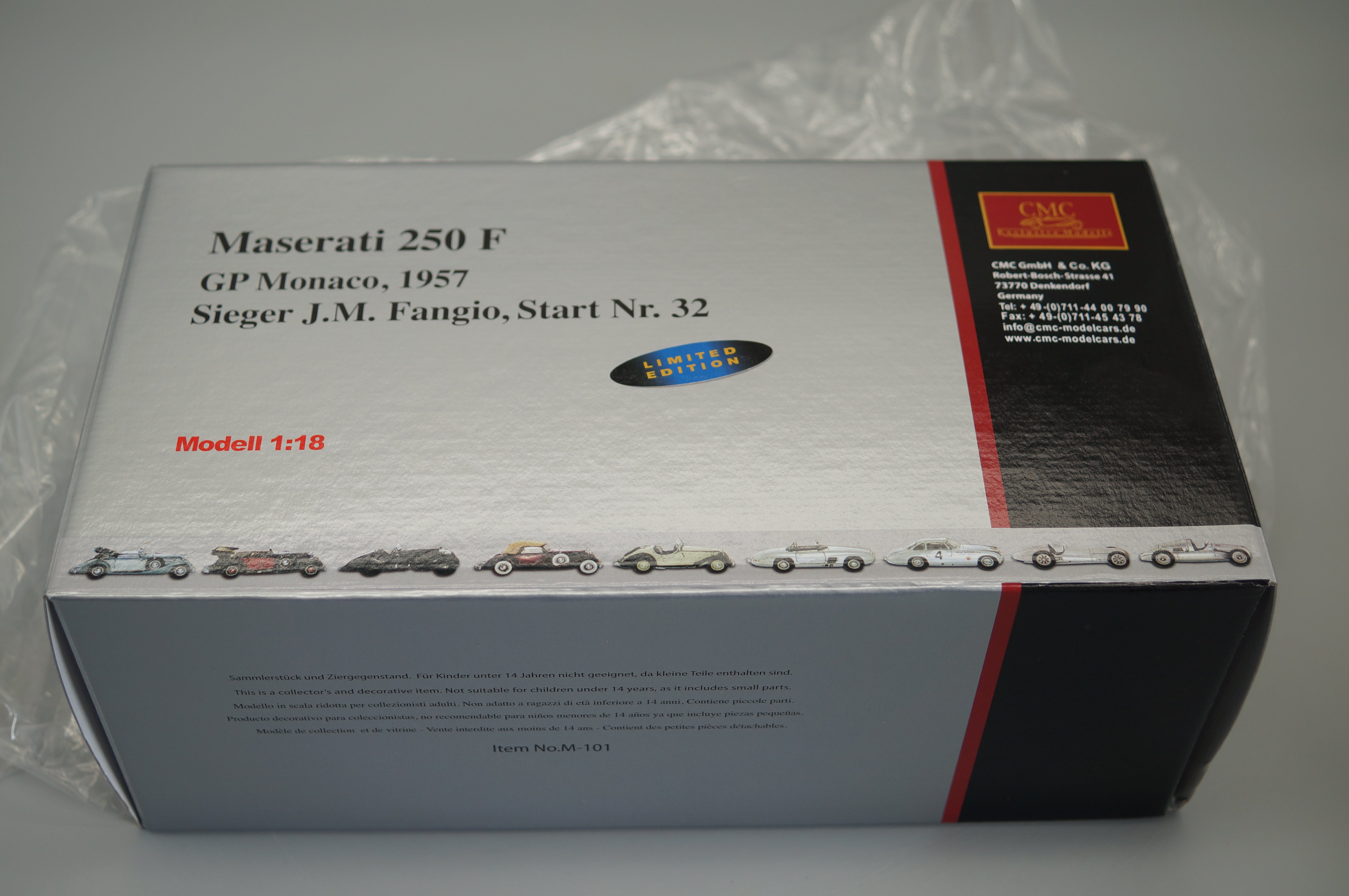1/18 Maserati 250F #32 GP Monaco "Fangio" #0383/2000 CMC M-101 -pre-owned