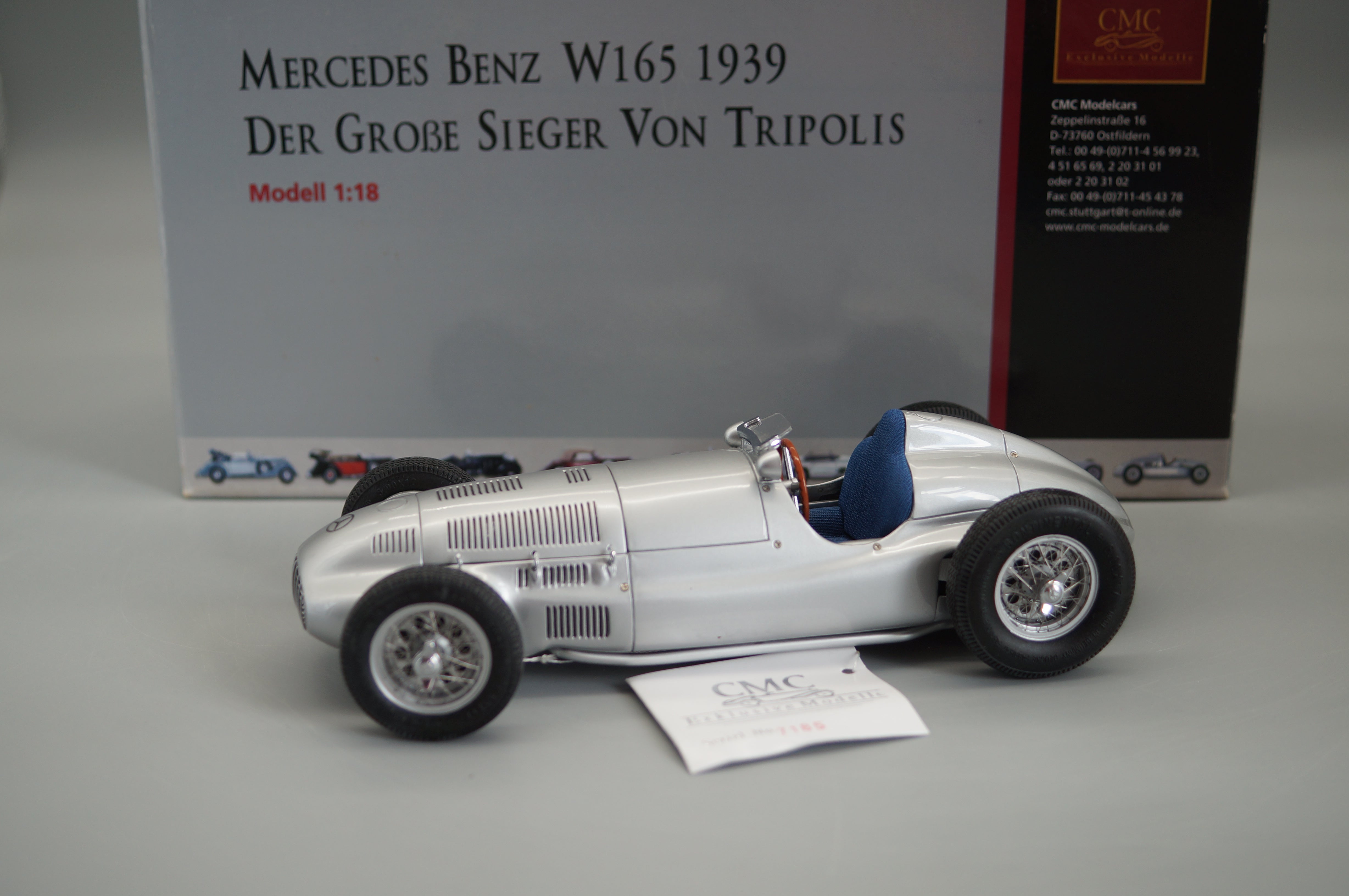 1/18 Mercedes-Benz W165 Winner of Tripoli 1939 #7185 CMC M-018 -pre-owned