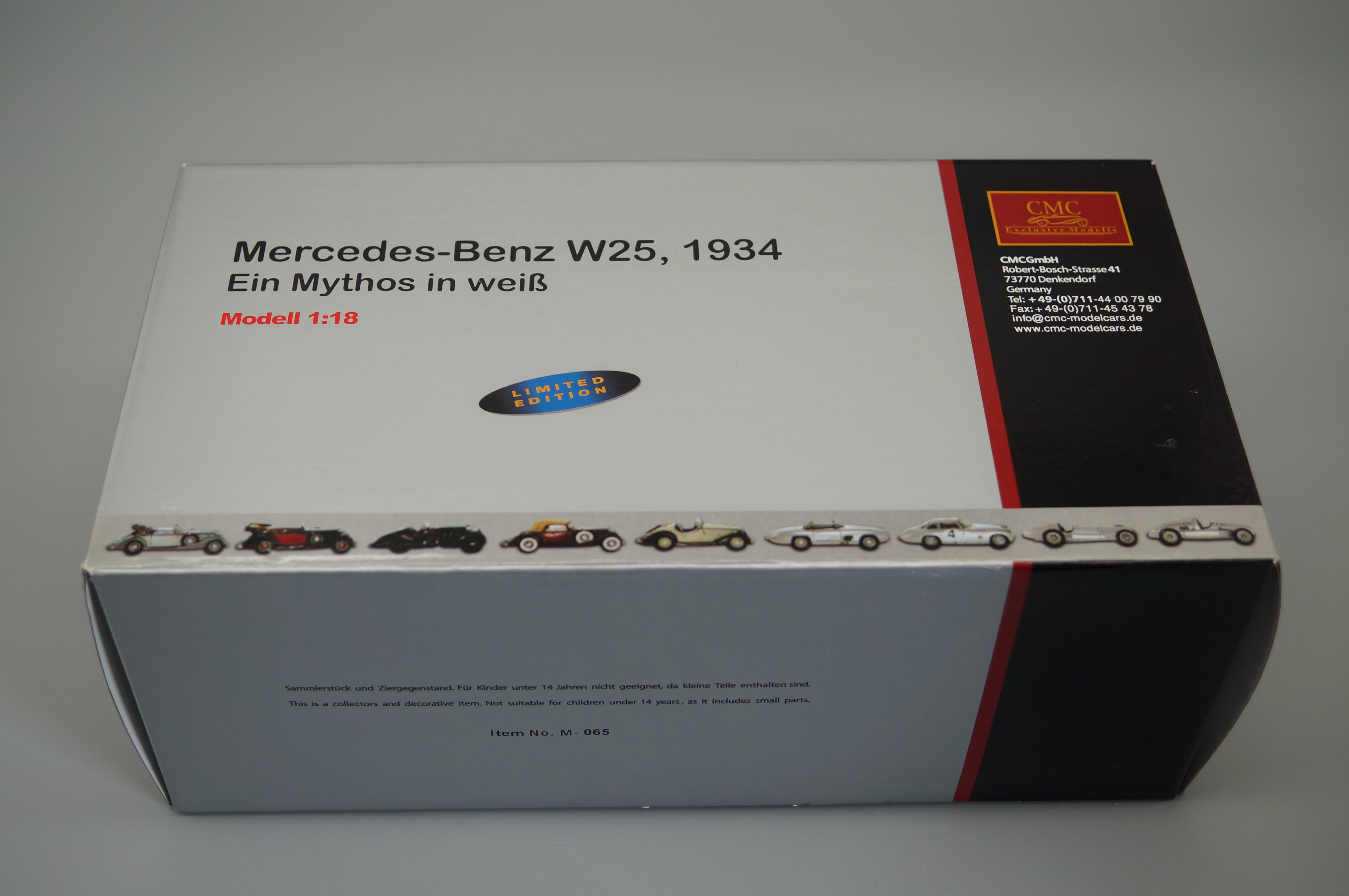 1/18 Mercedes-Benz W25 A Myth in White #1181/3000 CMC M-065 -pre-owned