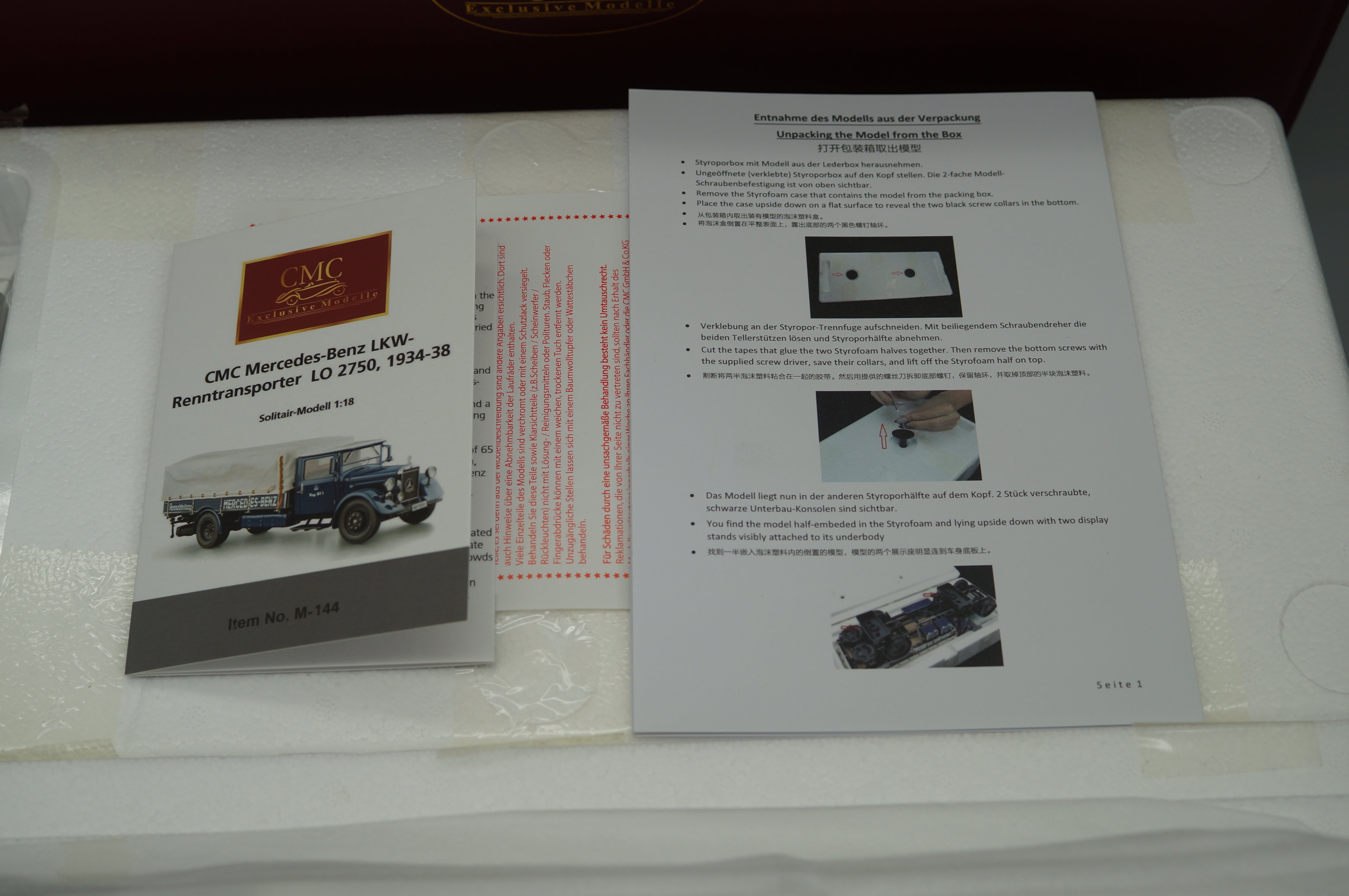 1/18 Mercedes-Benz LKW Race Transporter LO 2750 Car #1 #0125 CMC M-144 - pre-owned