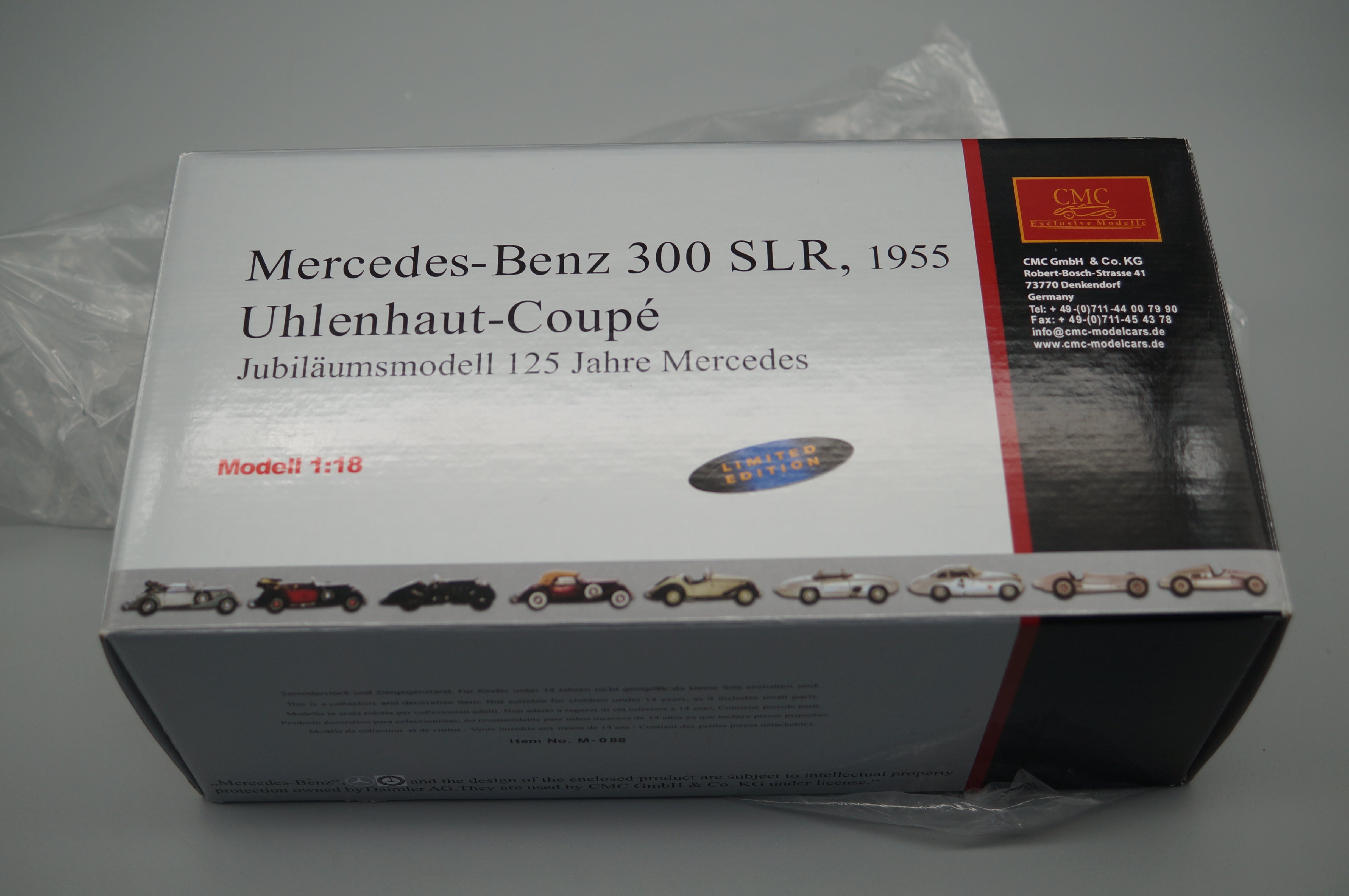 1/18 Mercedes-Benz 300 SLR Uhlenhaut Coupe 125 Years Mercedes #3478/4000 CMC M-088 -pre-owned