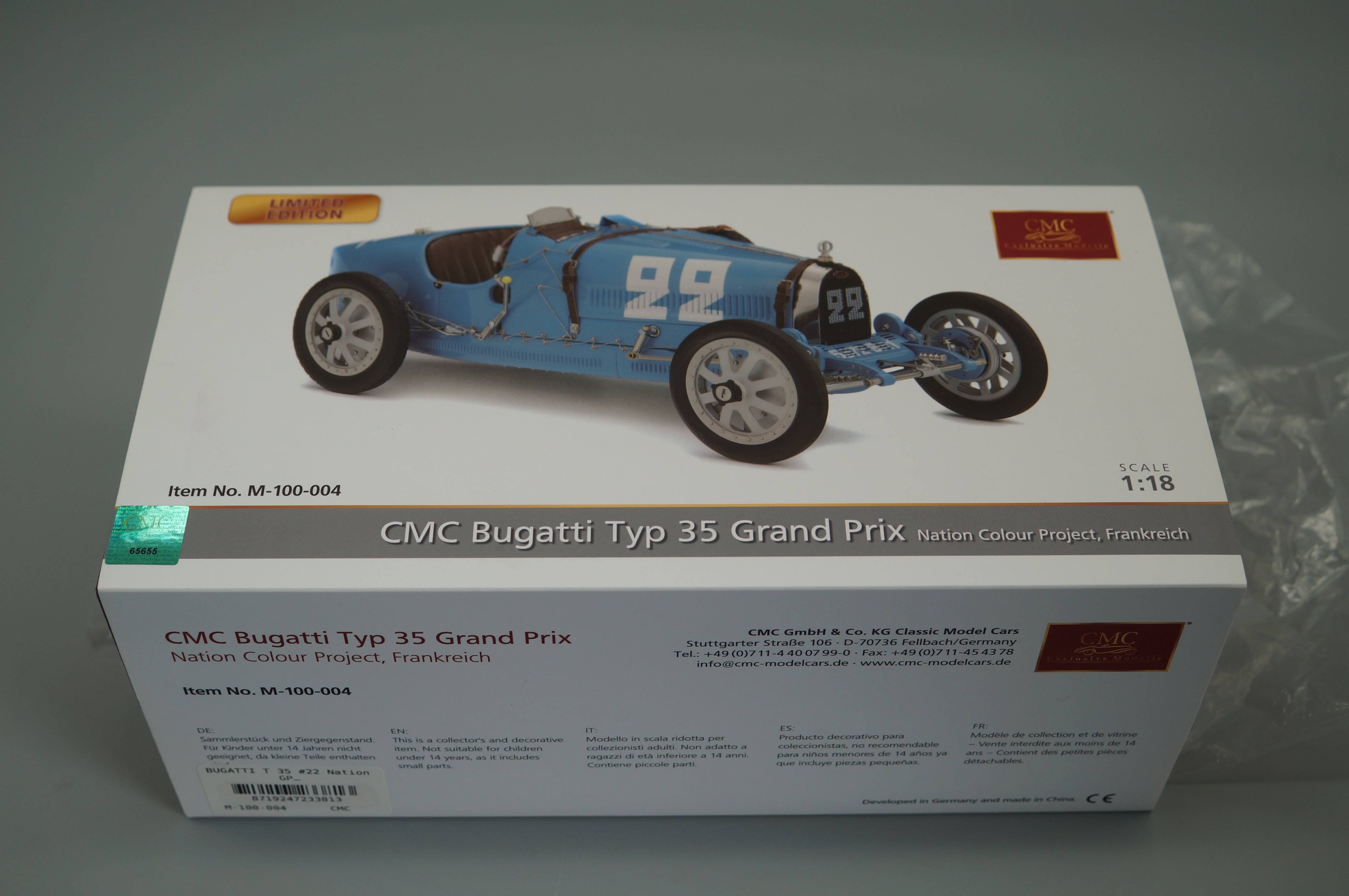 Bugatti T35 Nation Color Project - France #22 LE 1000 pcs. CMC M-100 004